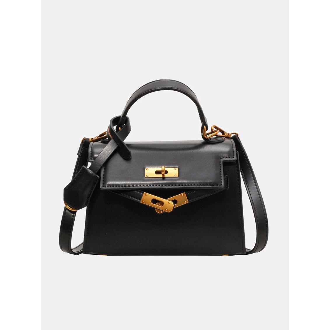 Styli Gold Tone Twist Lock Satchel Bag-women-bagsandwallets-handbags-image-2
