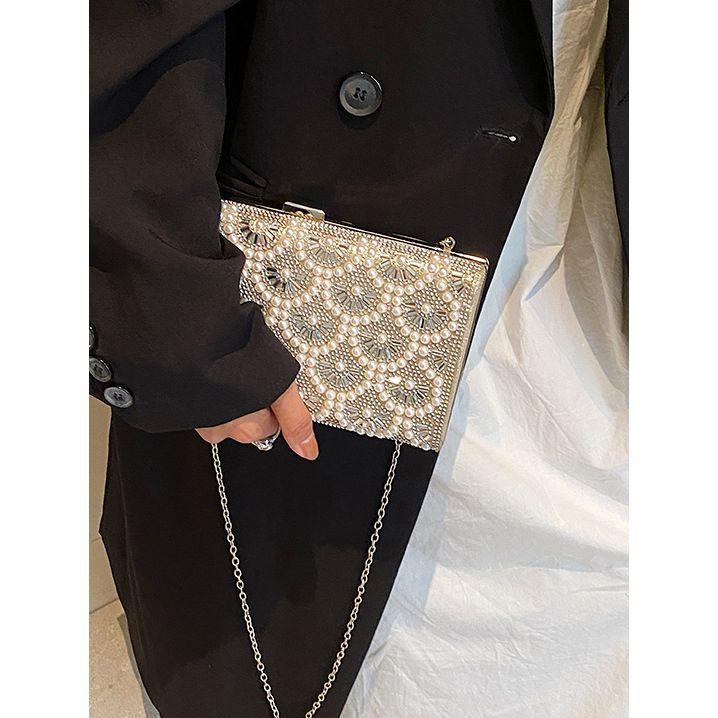 Styli Embellished Faux Pearl Clutch-women-bagsandwallets-handbags-image-1