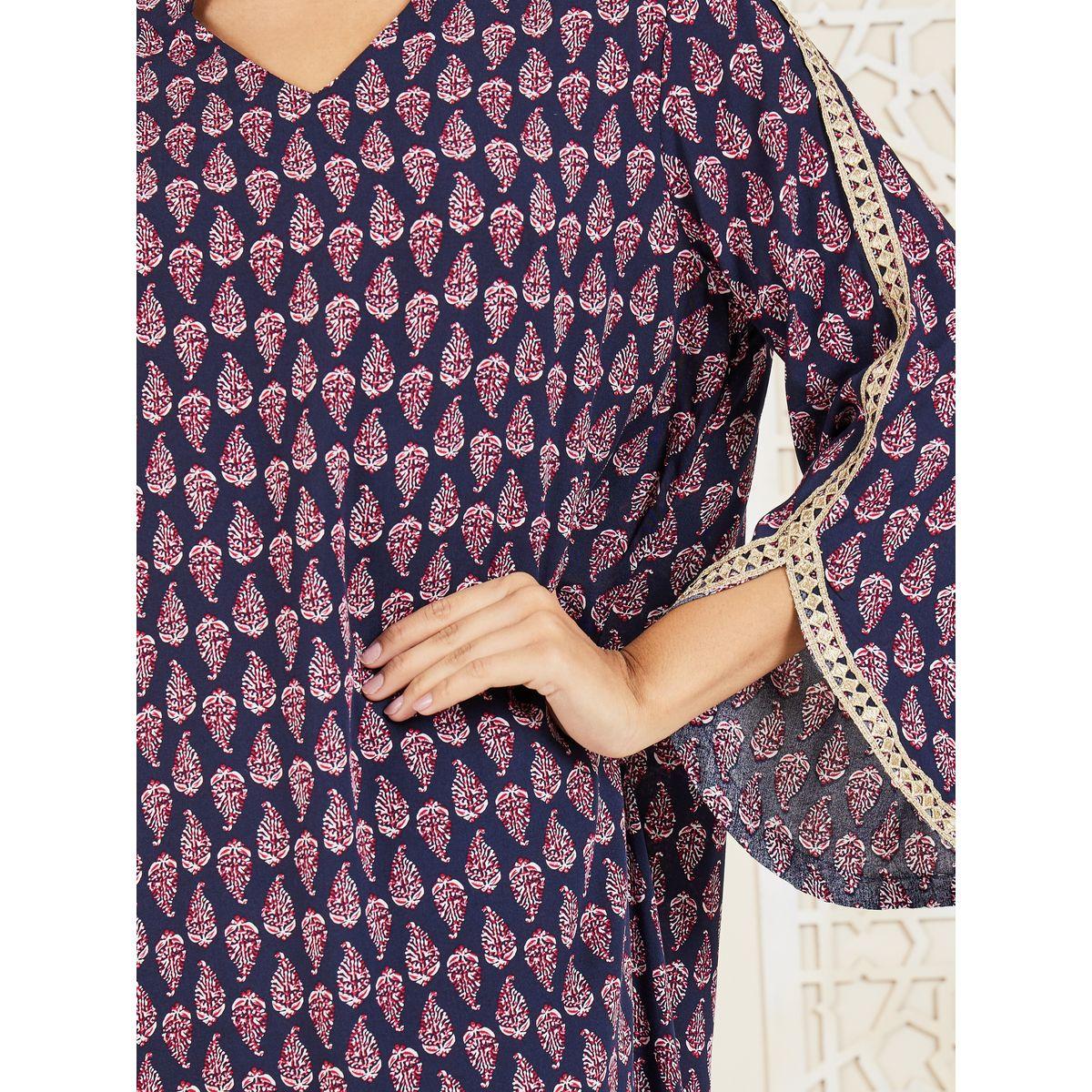 Styli Embroidered Lace Trim AOP Jalabiya-women-arabicclothing-jalabiyas-image-3