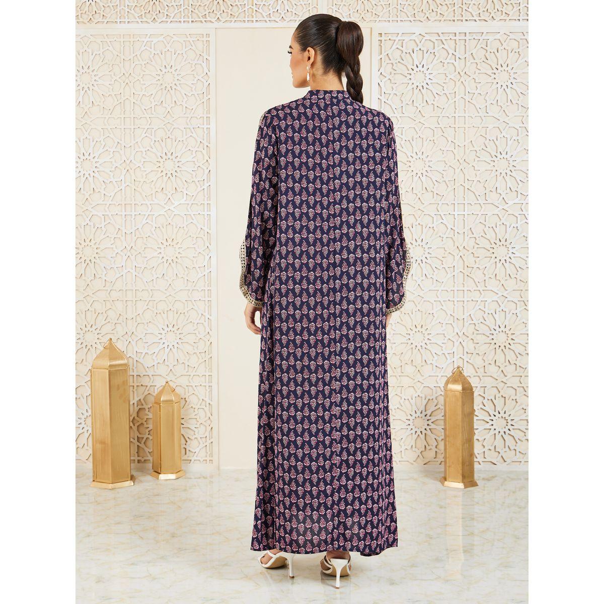 جلابية مطبعة بالكامل مع تفاصيل دانتيل-women-arabicclothing-jalabiyas-image-4