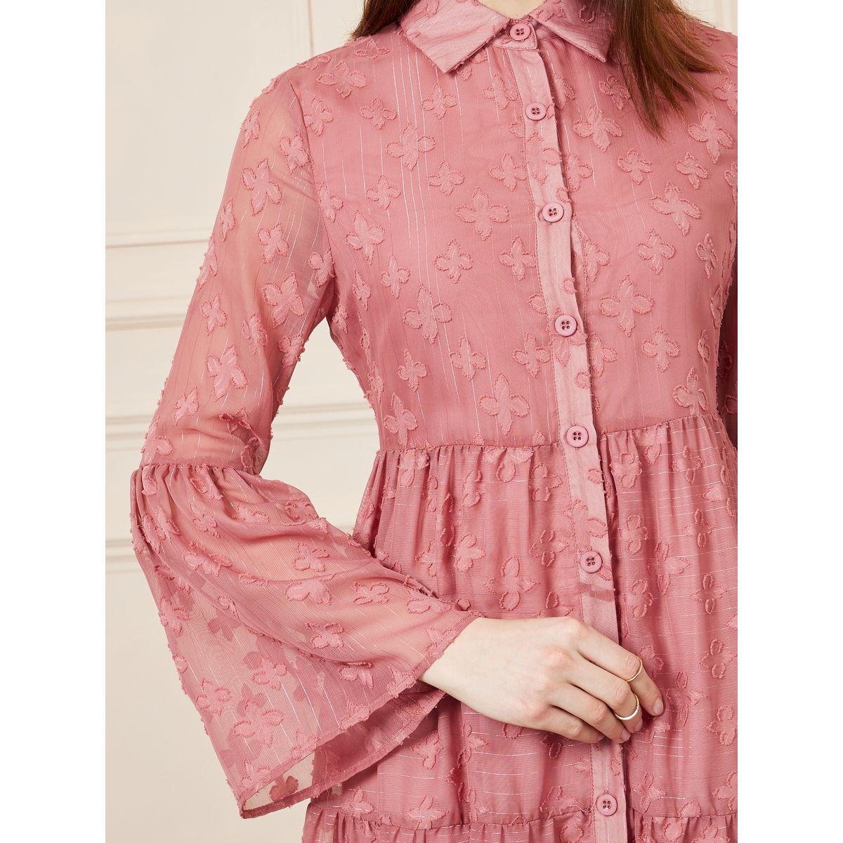 Styli Burnout Textured Tiered Shirt Midi Dress-women-clothing-dresses-image-3