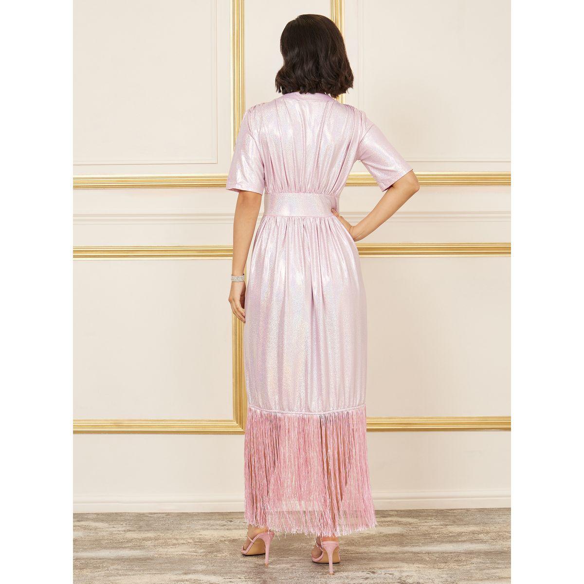 Styli Shiny Tassel Hem A-Line Midi Dress-women-clothing-dresses-image-4