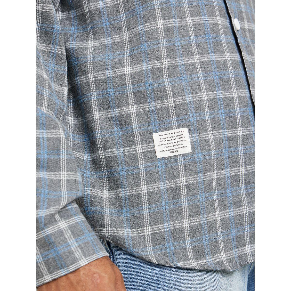 Styli Plaid Check Oversized Shacket with Pocket-men-clothing-shirts-image-5