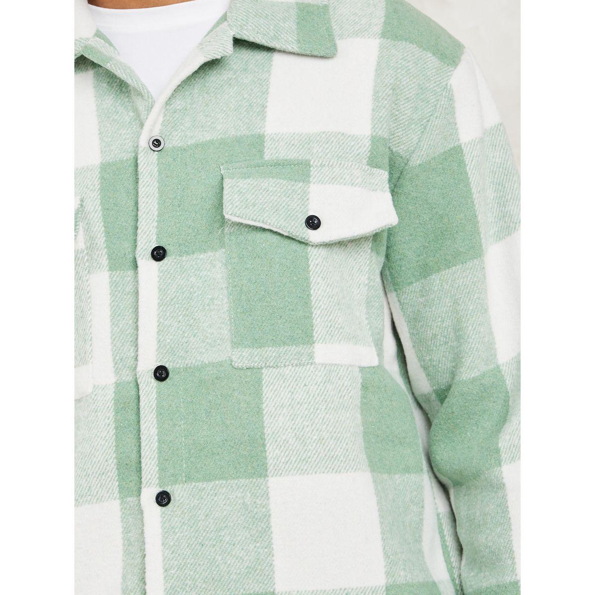 Styli Plaid Check Oversized Shacket with Flap Pocket-men-clothing-shirts-image-4