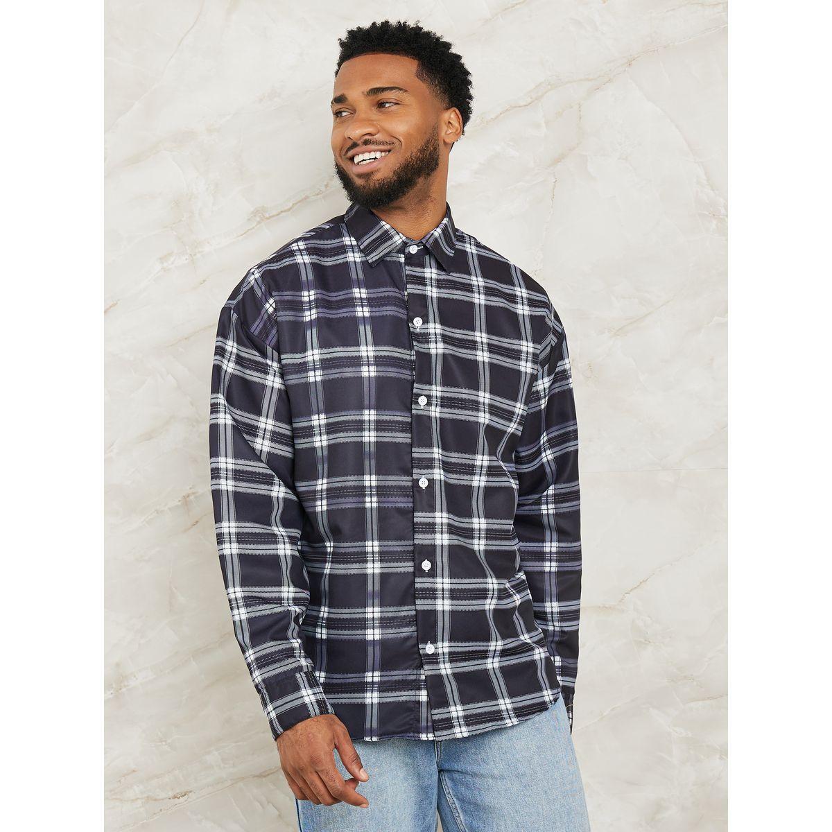 قميص كاروهات بقصة واسعة-men-clothing-shirts-image-3