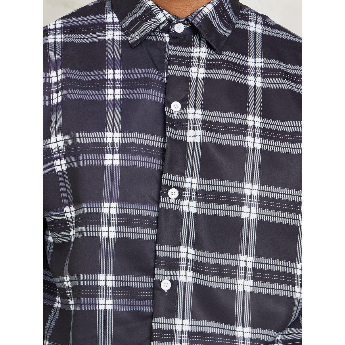 Styli Plaid Check Oversized Shirt with Button Placket-men-clothing-shirts-image-4