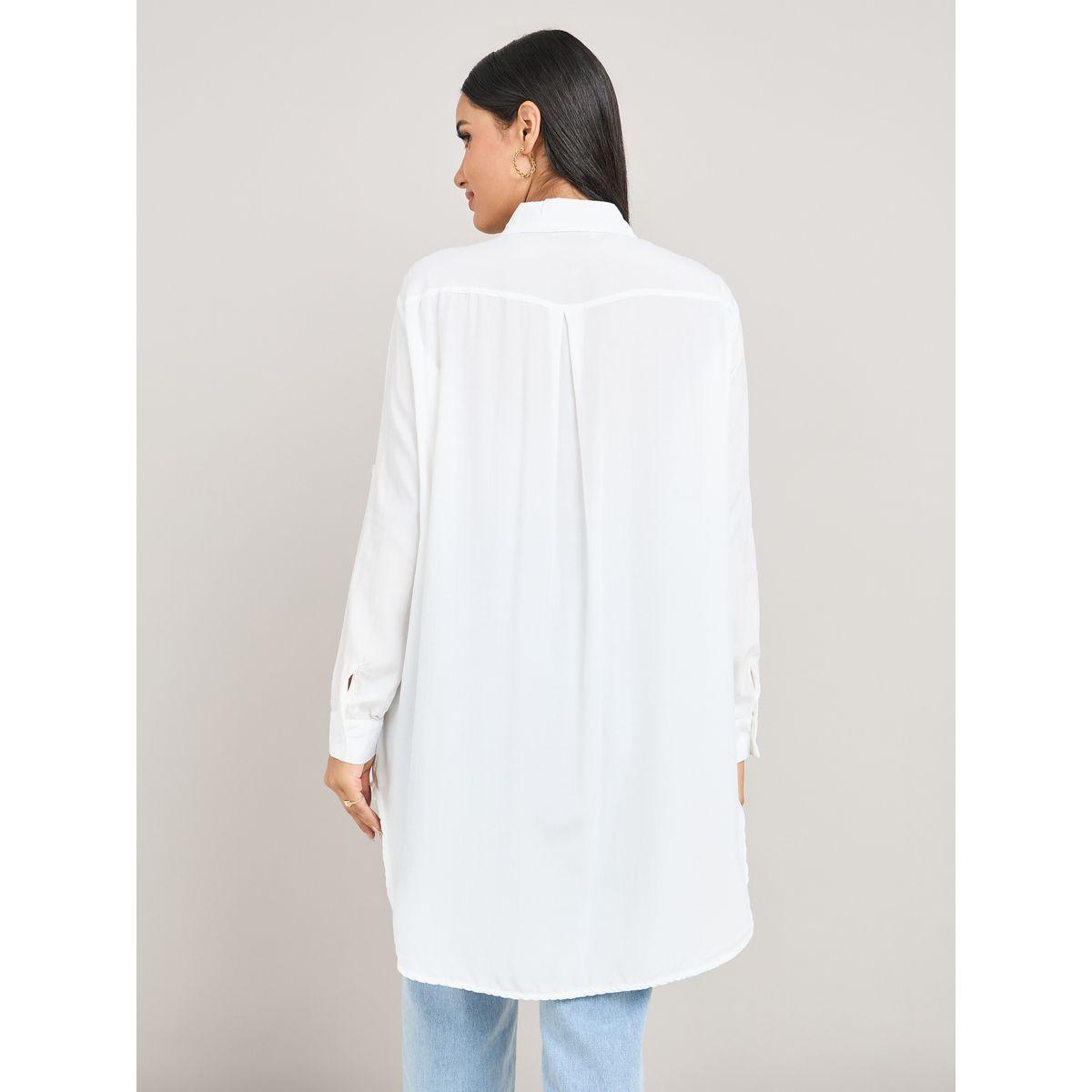 Styli Solid High Low Hem Tunic Shirt-women-clothing-shirtsandblouses-shirts-image-6