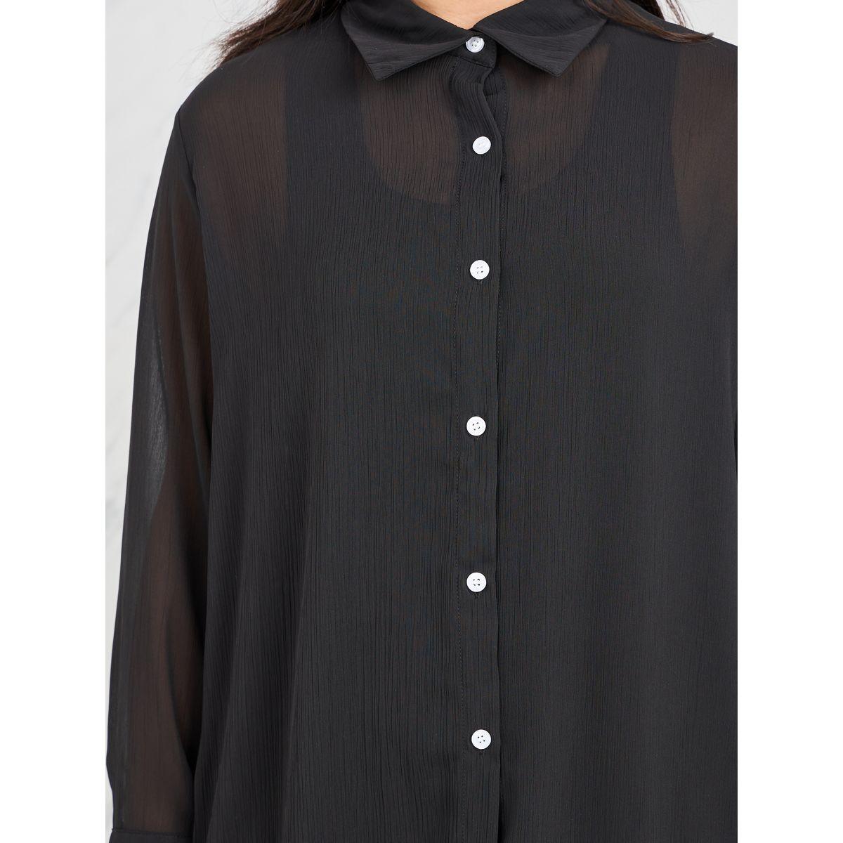 Styli Solid Mesh Tunic Longline Shirt-women-clothing-shirtsandblouses-shirts-image-4