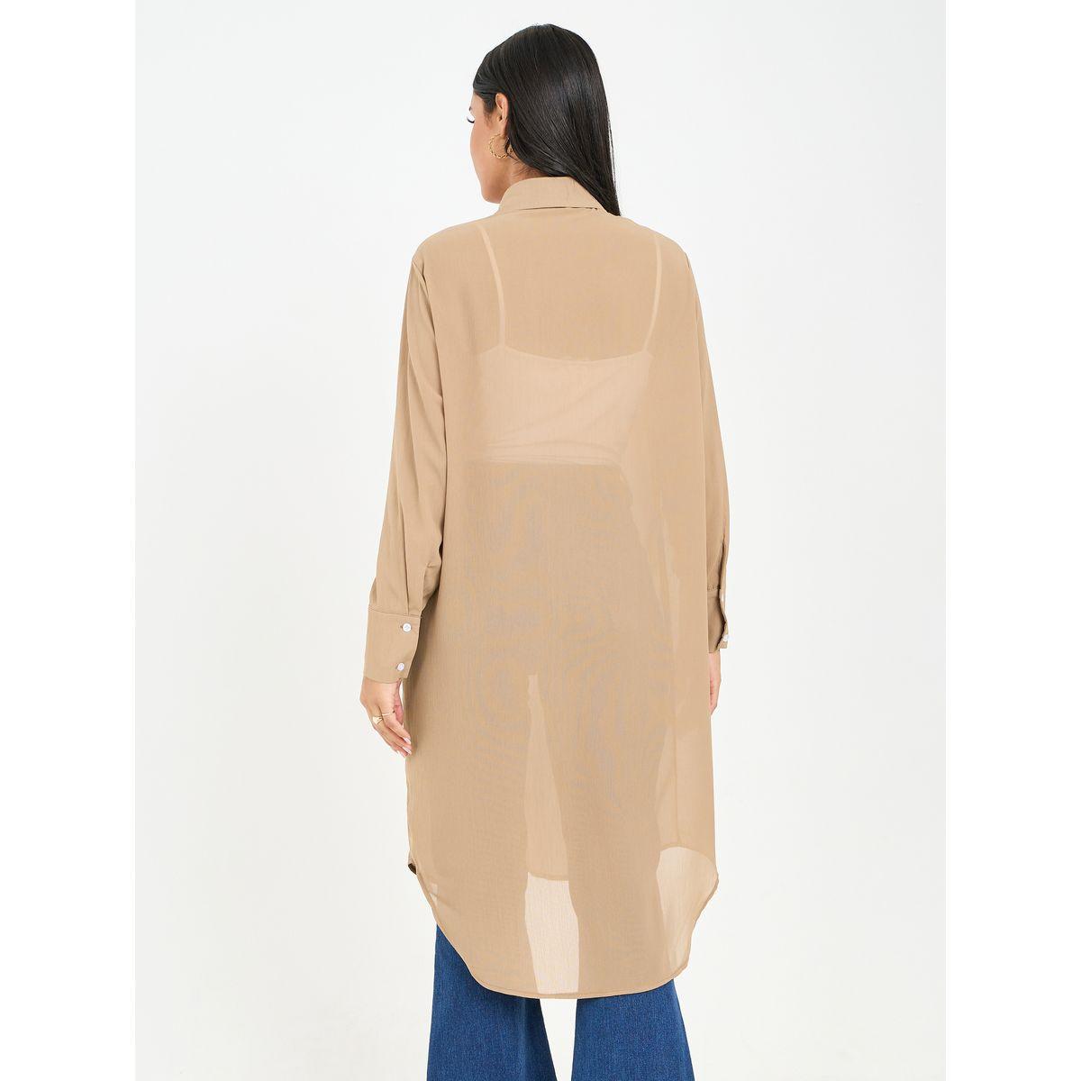 بلوزة طويلة بحافة غير متماثلة الطول-women-clothing-shirtsandblouses-shirts-image-4