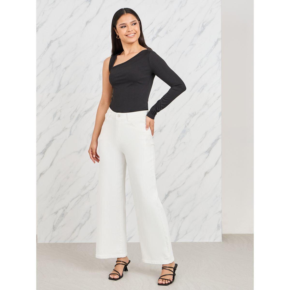 Styli Ribbed One Sleeve Solid Fitted Knit Top-women-clothing-shirtsandblouses-blouses-image-2