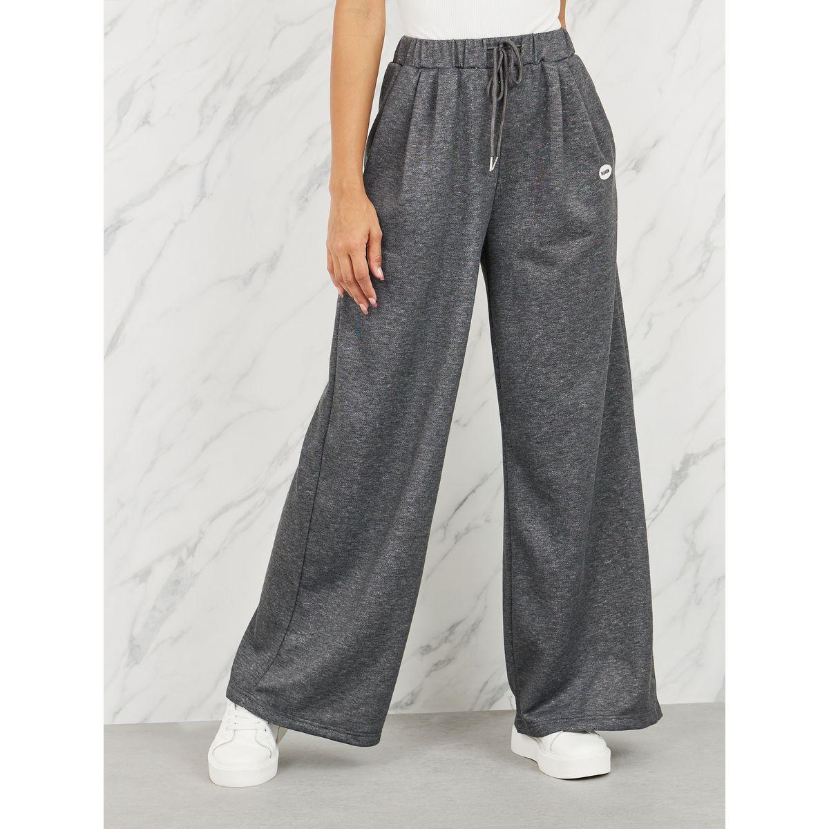 جوغر ميلانج بقصة سكاتر ورباط خصر-women-clothing-bottoms-joggers-image-1