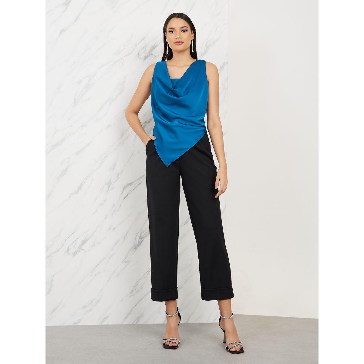Styli Satin Cowl Neck Sleeveless Asymmetric Hem Top-women-clothing-shirtsandblouses-blouses-image-2