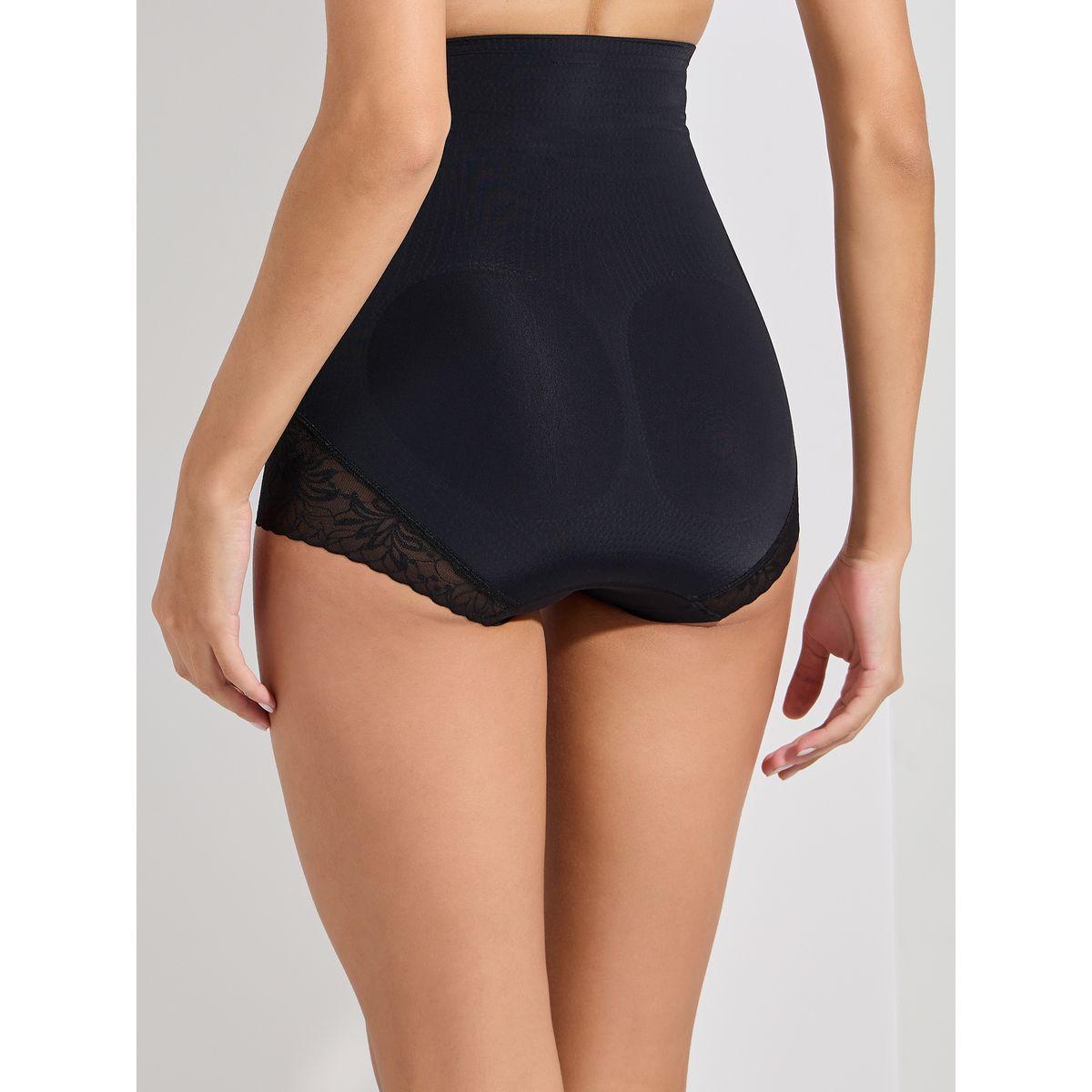 Styli Smoothing Multi Layer Lace Trim High Rise Shaping Brief-women-clothing-lingerie-shapewear-image-4