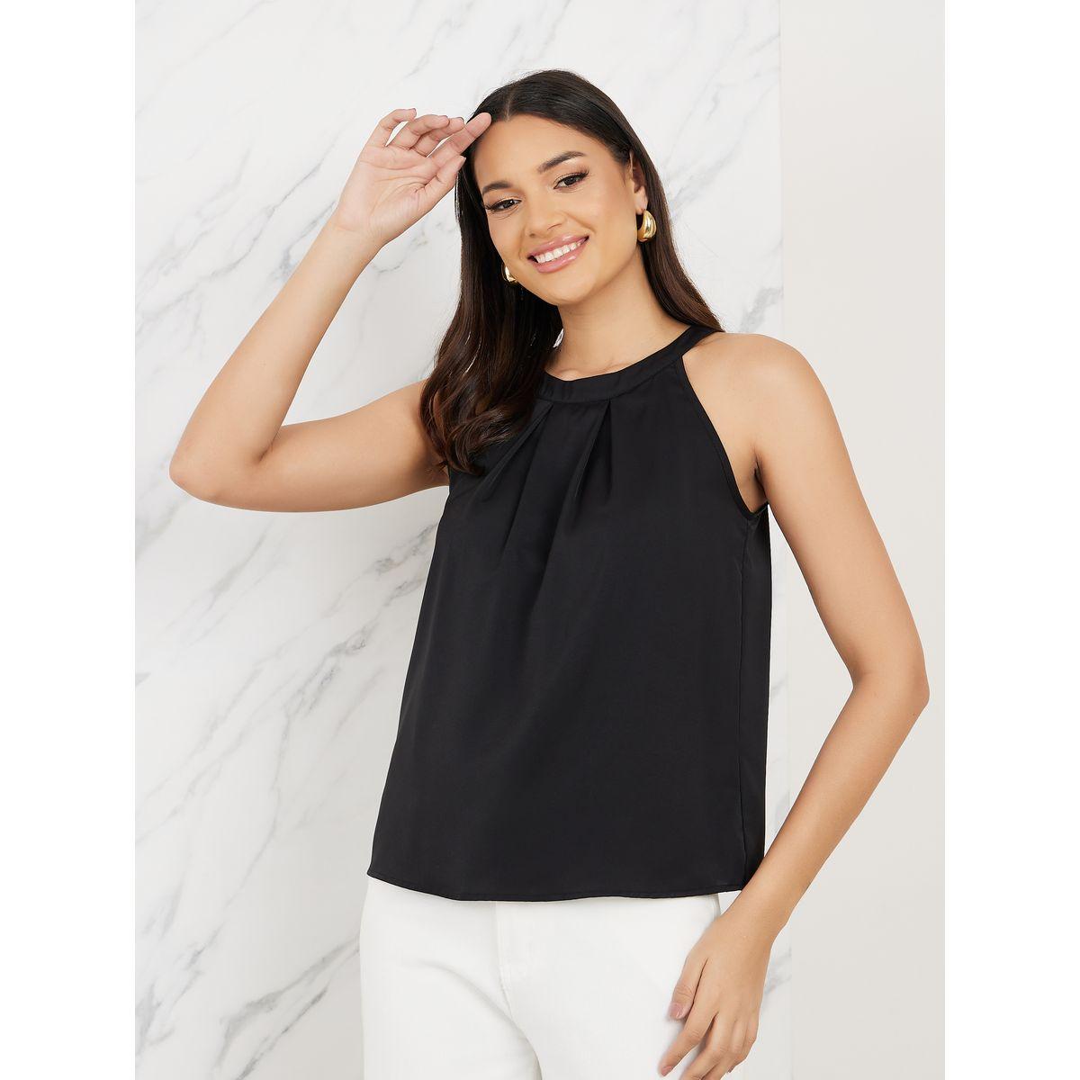 Styli Pleated Halter Neck Top-women-clothing-shirtsandblouses-blouses-image-3