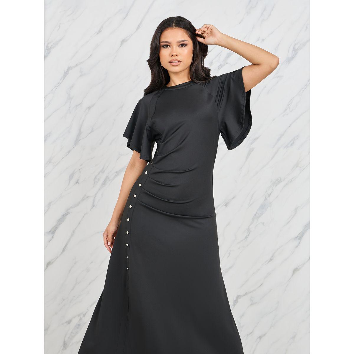فستان طويل بكسرات مع ازرار-women-clothing-dresses-image-2