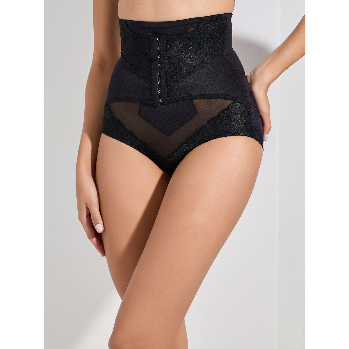 سروال داخلي بنمط مشد للجسم بتفاصيل دانتيل-women-clothing-lingerie-shapewear-image-2