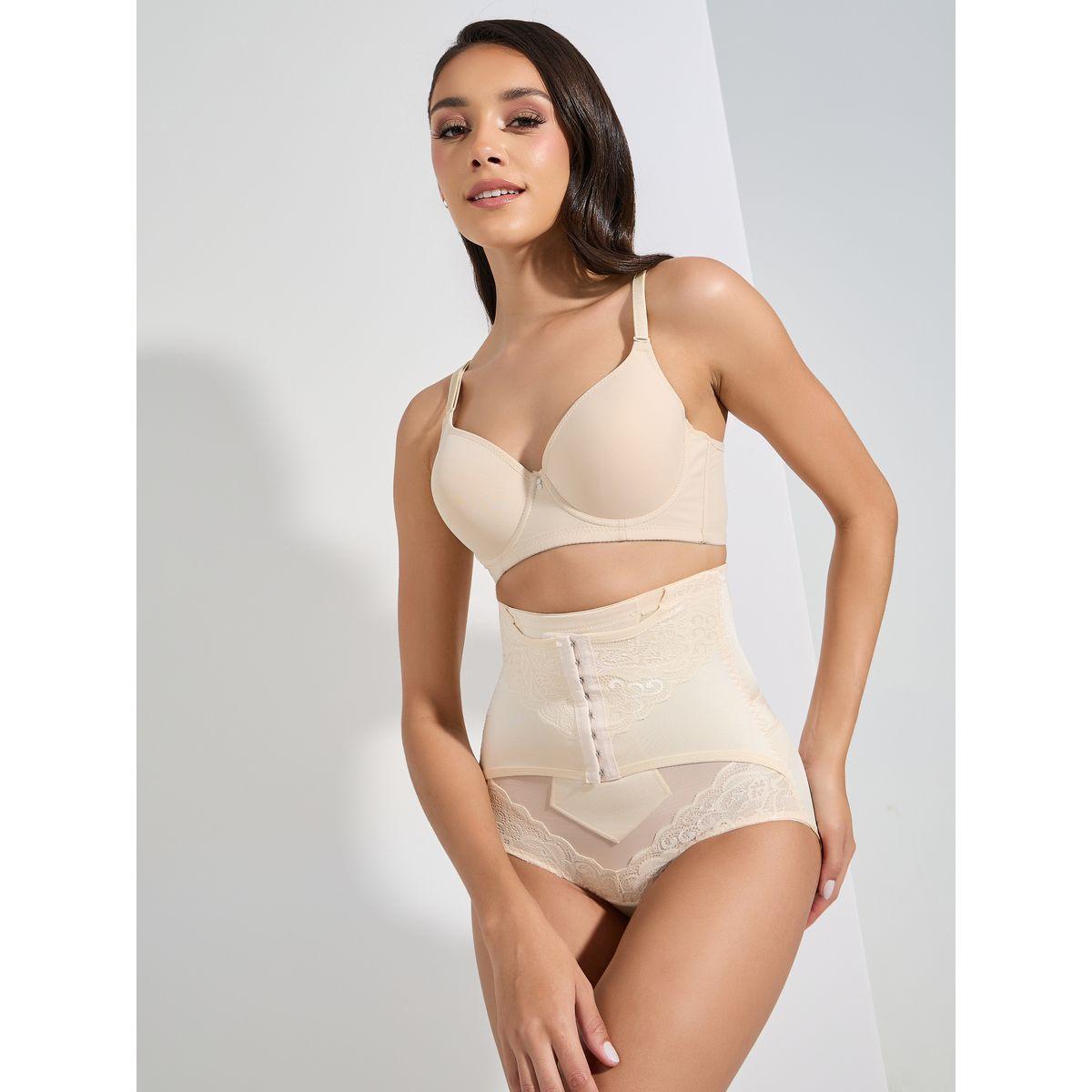 سروال داخلي بنمط مشد للجسم بتفاصيل دانتيل-women-clothing-lingerie-shapewear-image-1