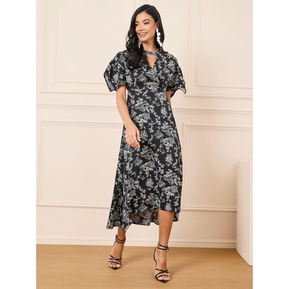 فستان ميدي بحافة غير متماثلة الطول-women-clothing-dresses-image-1