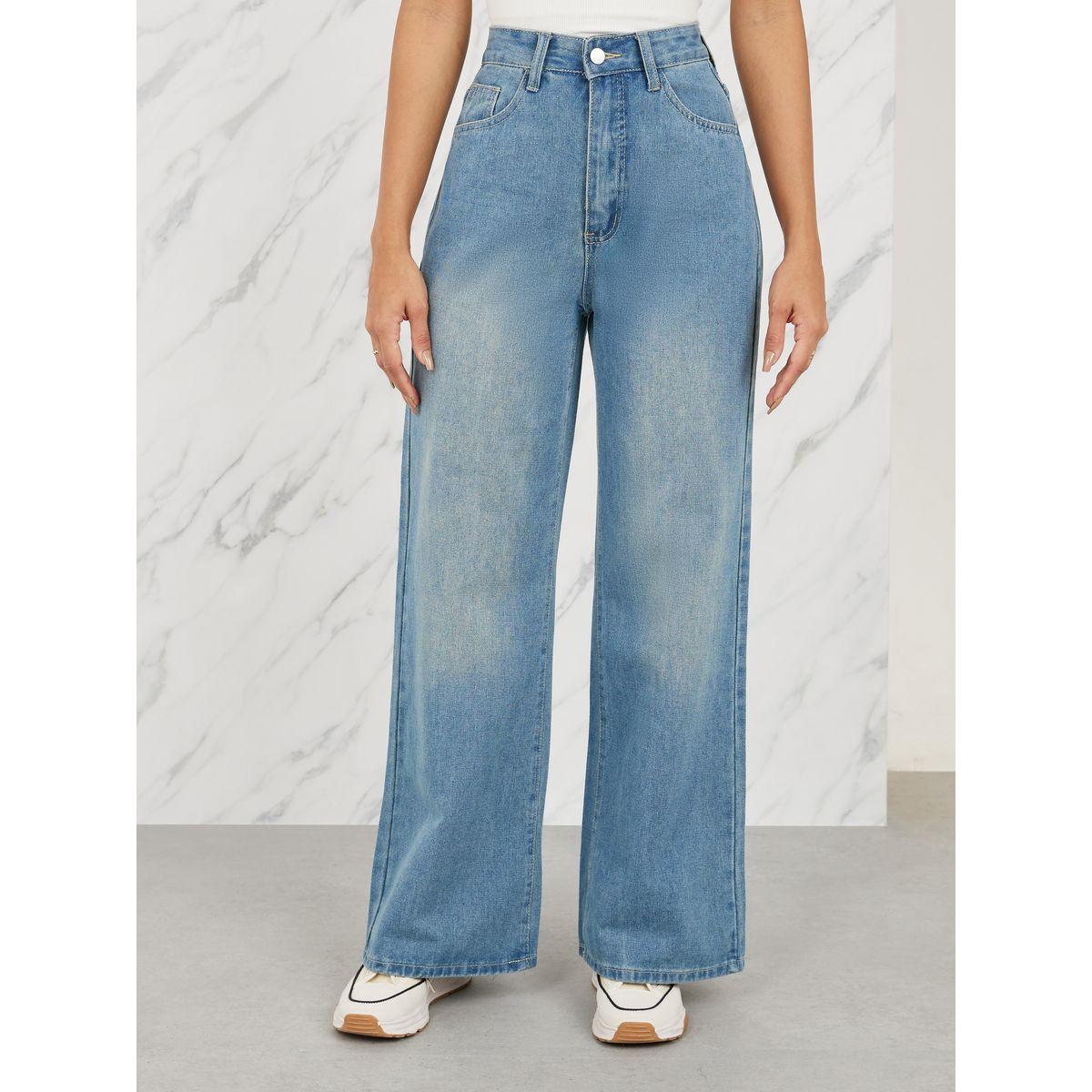 جينز بارجل واسعة وخصر مرتفع-women-clothing-bottoms-jeans-image-1