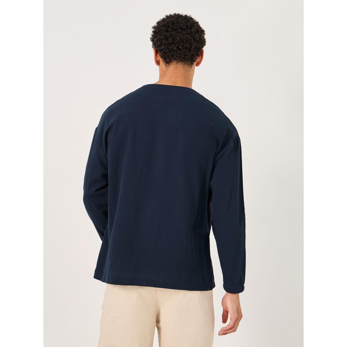 Styli Relaxed Fit Plain Notch Neck Shirt-men-clothing-shirts-image-4