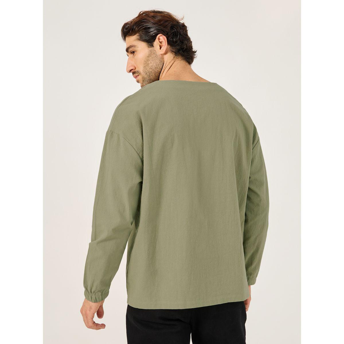 Styli Textured Woven Notch Neck Shirt-men-clothing-shirts-image-4