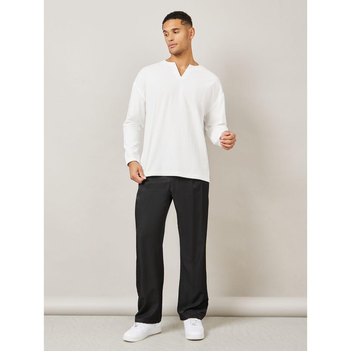 Styli Textured Woven Notch Neck Shirt-men-clothing-shirts-image-2