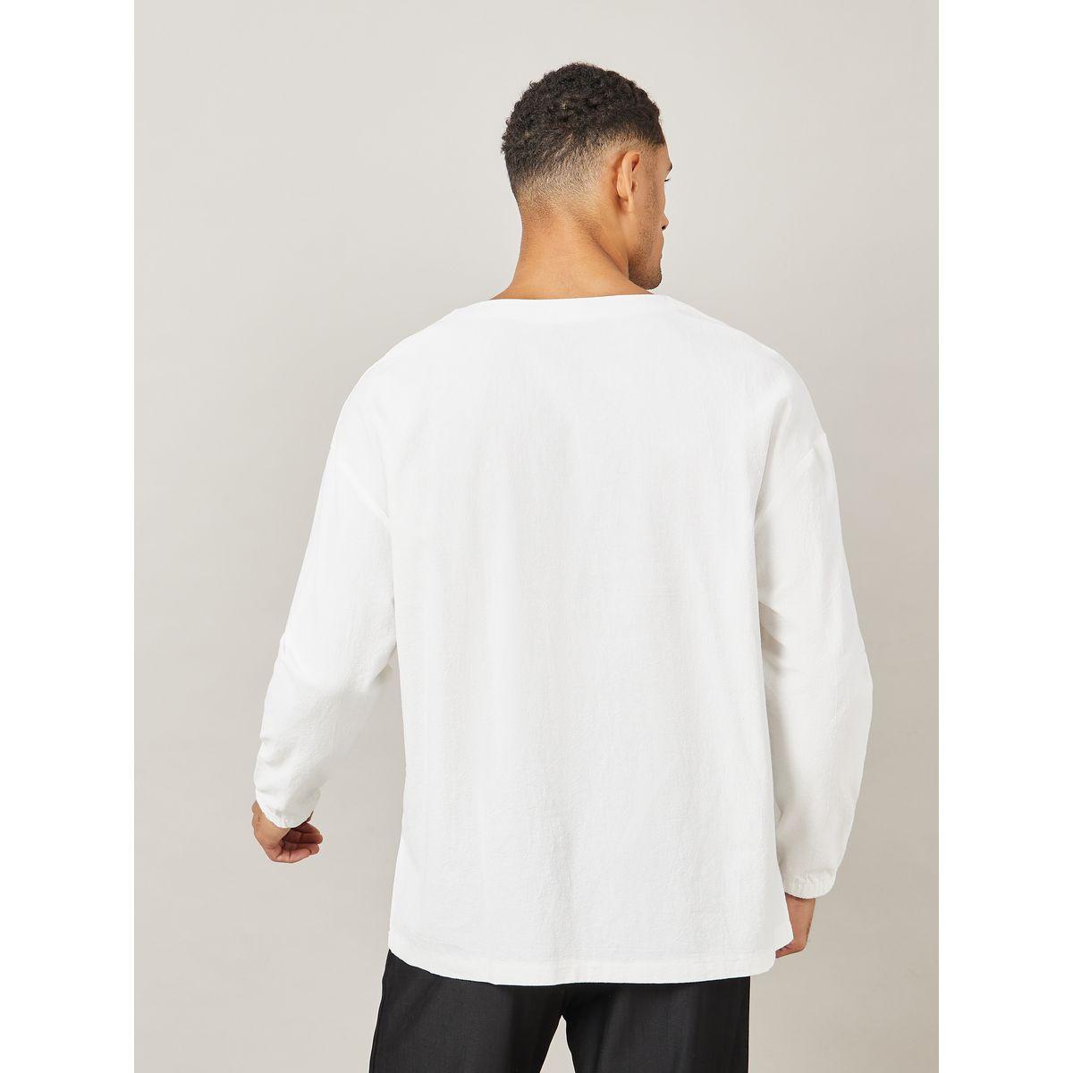 Styli Textured Woven Notch Neck Shirt-men-clothing-shirts-image-4