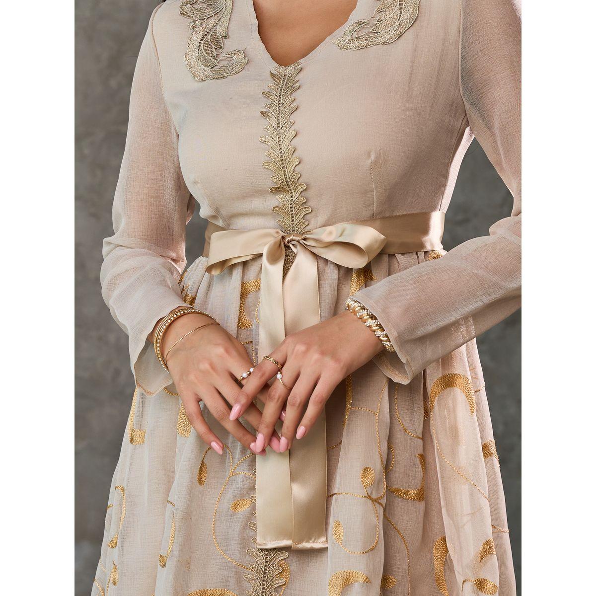 جلابية مُطرّزة بتفاصيل دانتيل مع رباط خصر-women-arabicclothing-jalabiyas-image-3