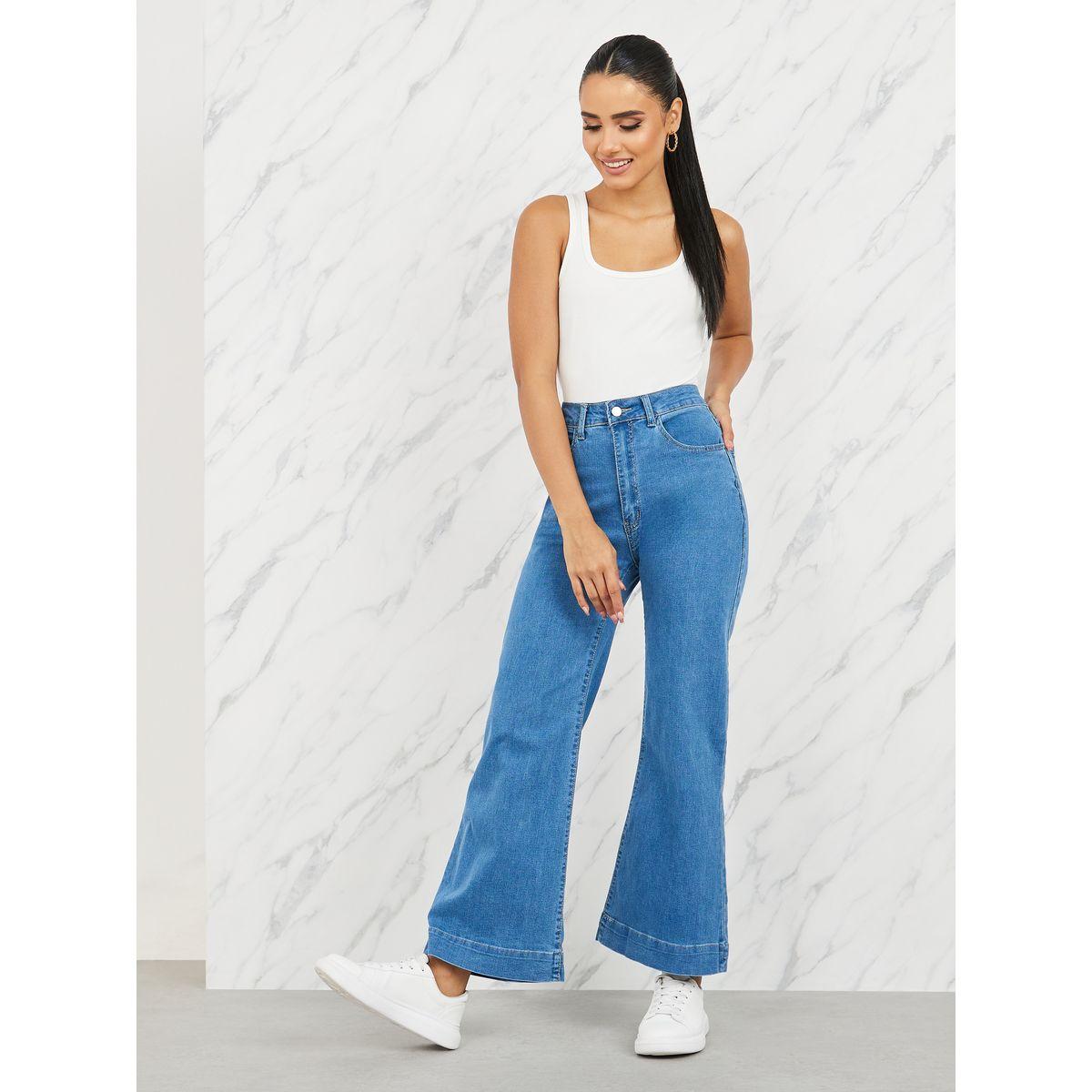 Styli High Rise Flared Wide Leg Ankle Length Jeans-women-clothing-bottoms-jeans-image-2