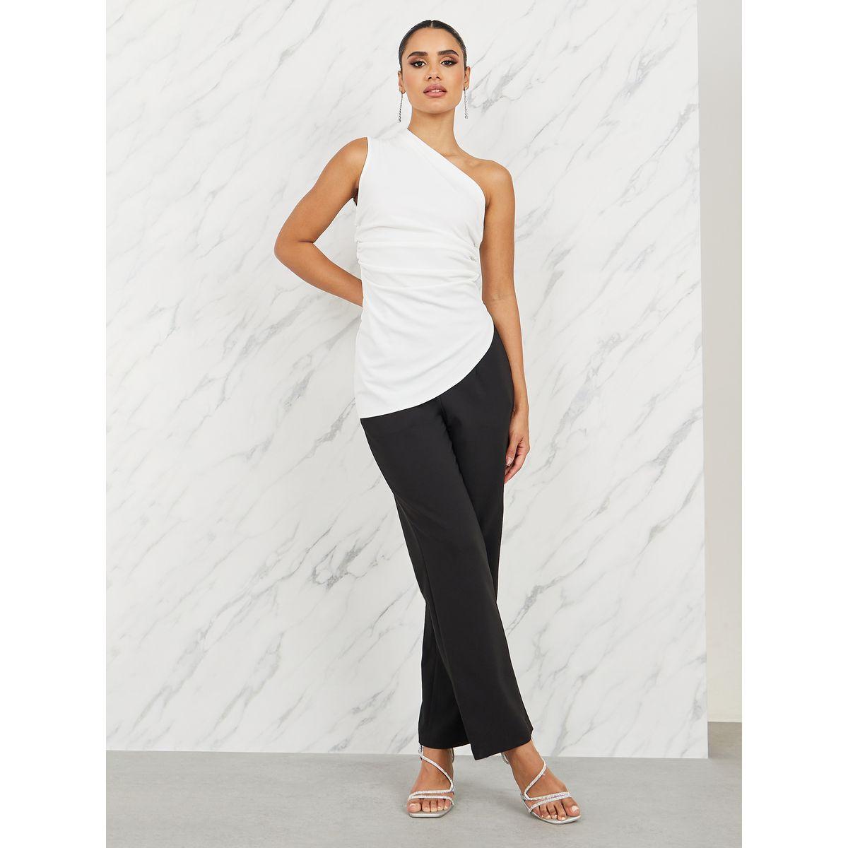 Styli Ruched Detail One Sleeve Fitted Blouse-women-clothing-shirtsandblouses-blouses-image-2