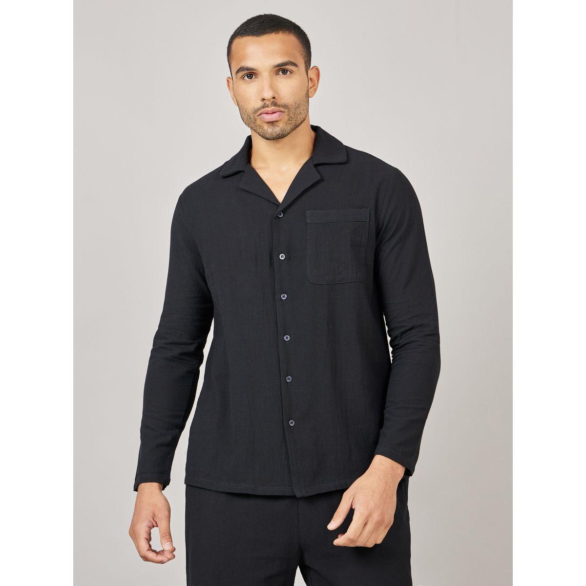 طقم من بنطال بيجاما مع بلوزة بياقة ريفير-men-clothing-nightwear-sets-image-2