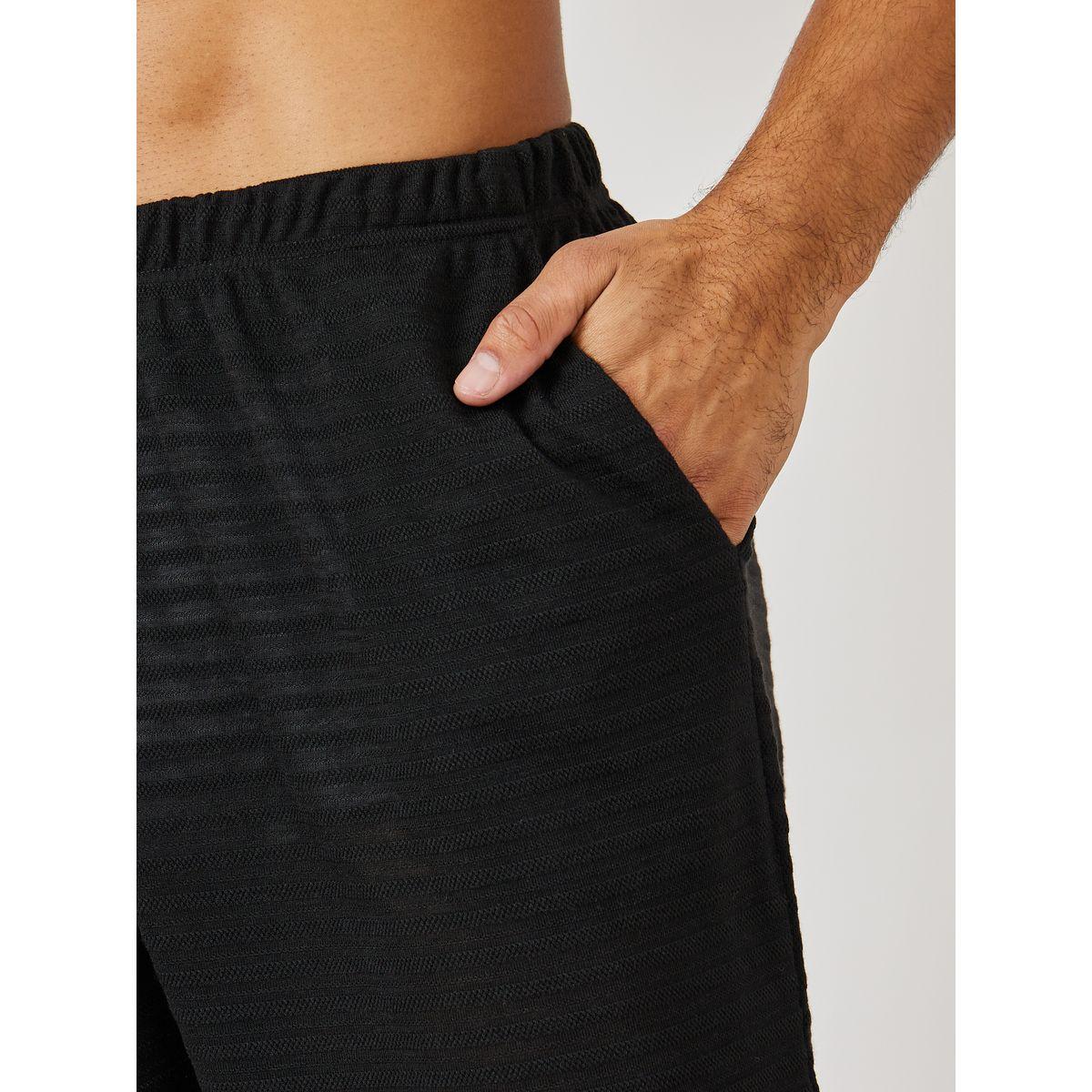 Styli Unwind Textured Round Neck T-Shirt & Shorts Set-men-clothing-nightwear-sets-image-6