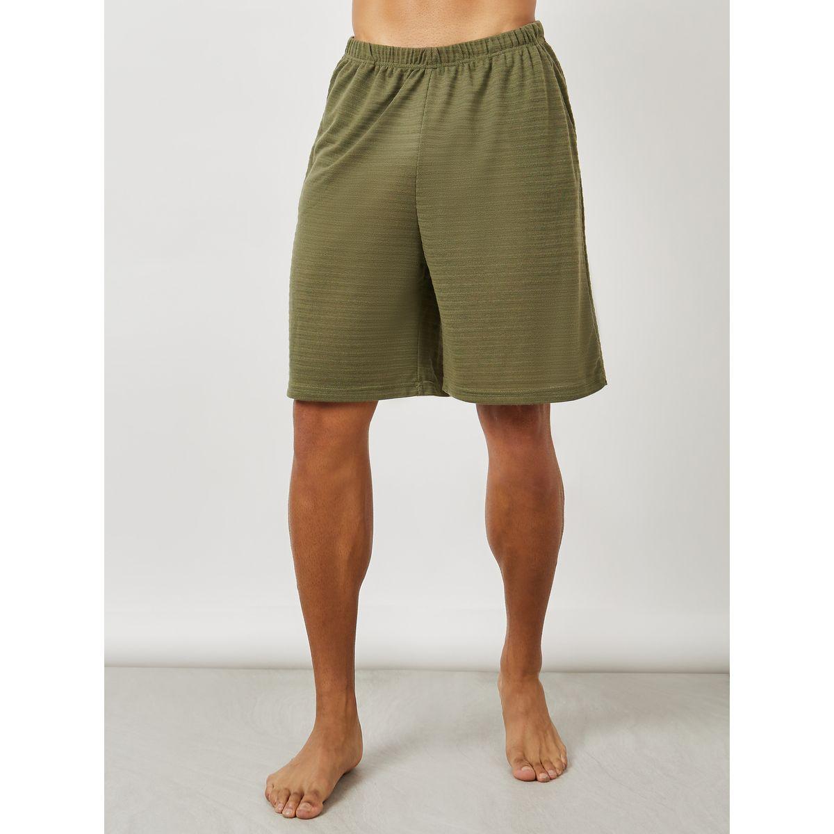 Styli Unwind Textured Round Neck T-Shirt & Shorts Set-men-clothing-nightwear-sets-image-4