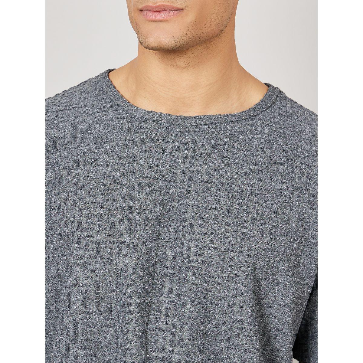 Styli Unwind Textured Short Sleeve T-Shirt and Short Set-men-clothing-nightwear-sets-image-3