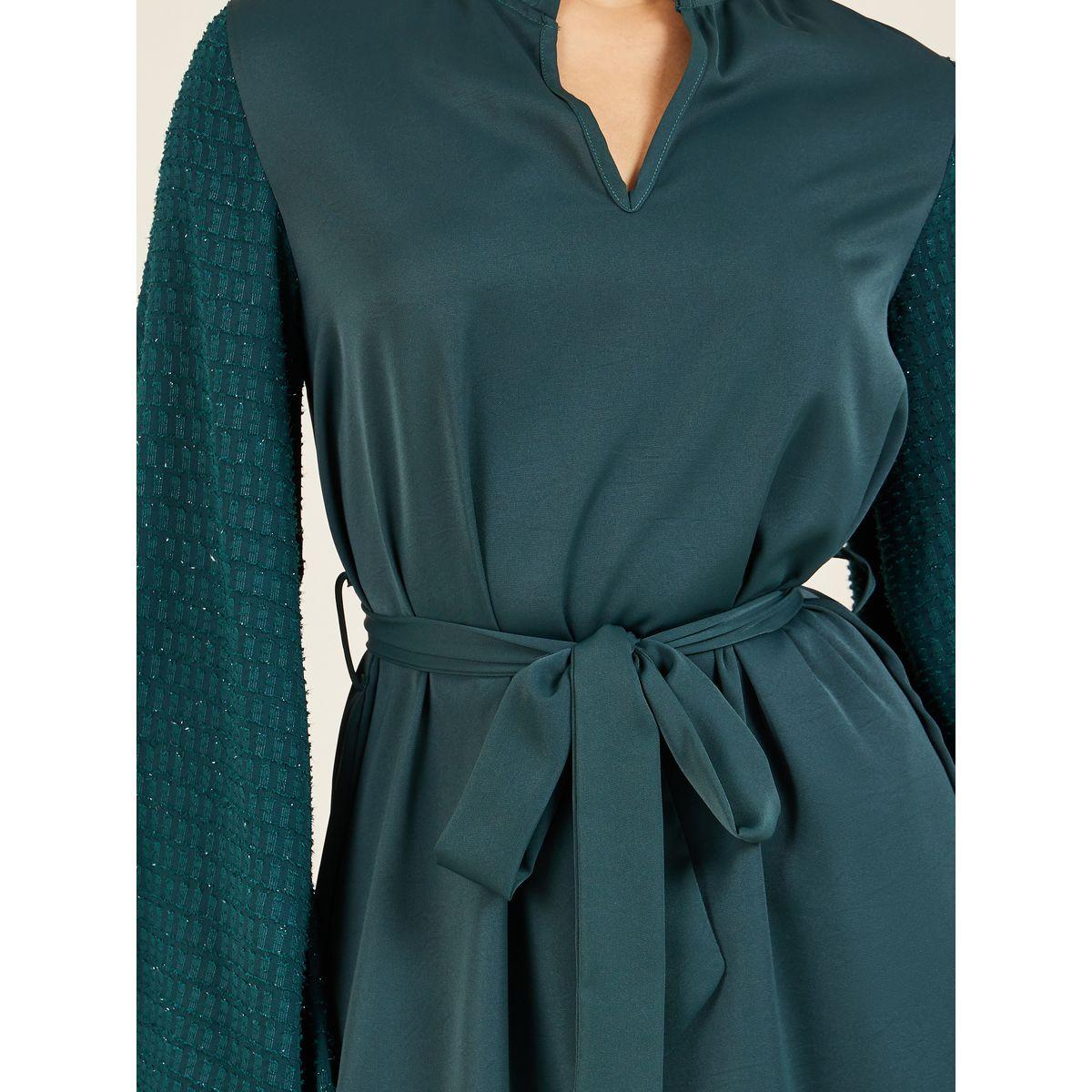 جلابية بياقة ماندارين مع أربطة-women-arabicclothing-jalabiyas-image-3