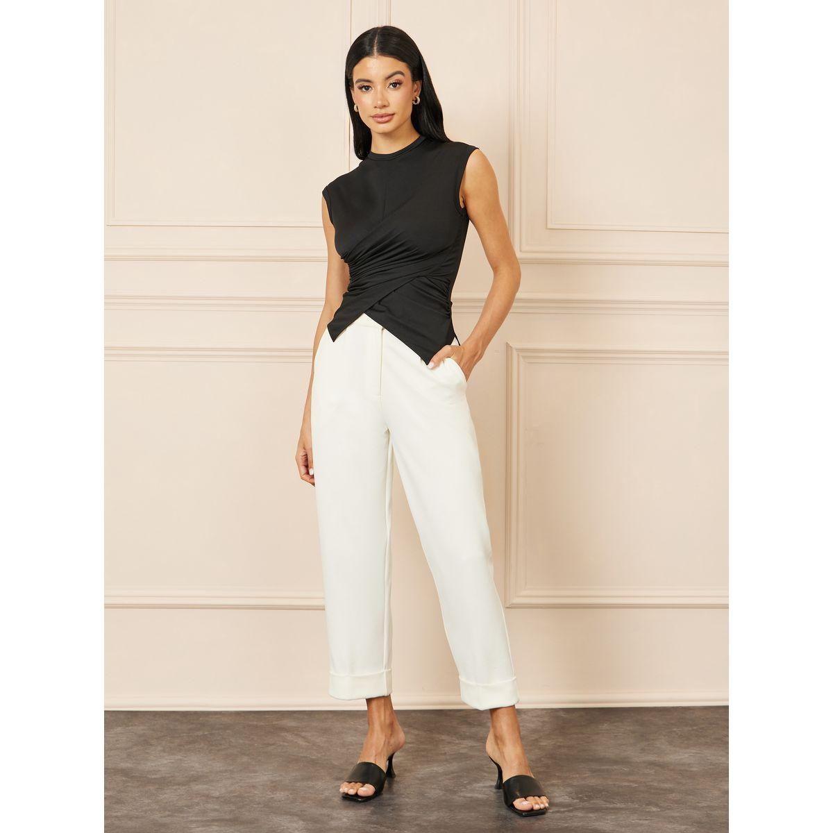 تيشيرت بحافة غير متماثلة الطول-women-clothing-tshirts-image-2