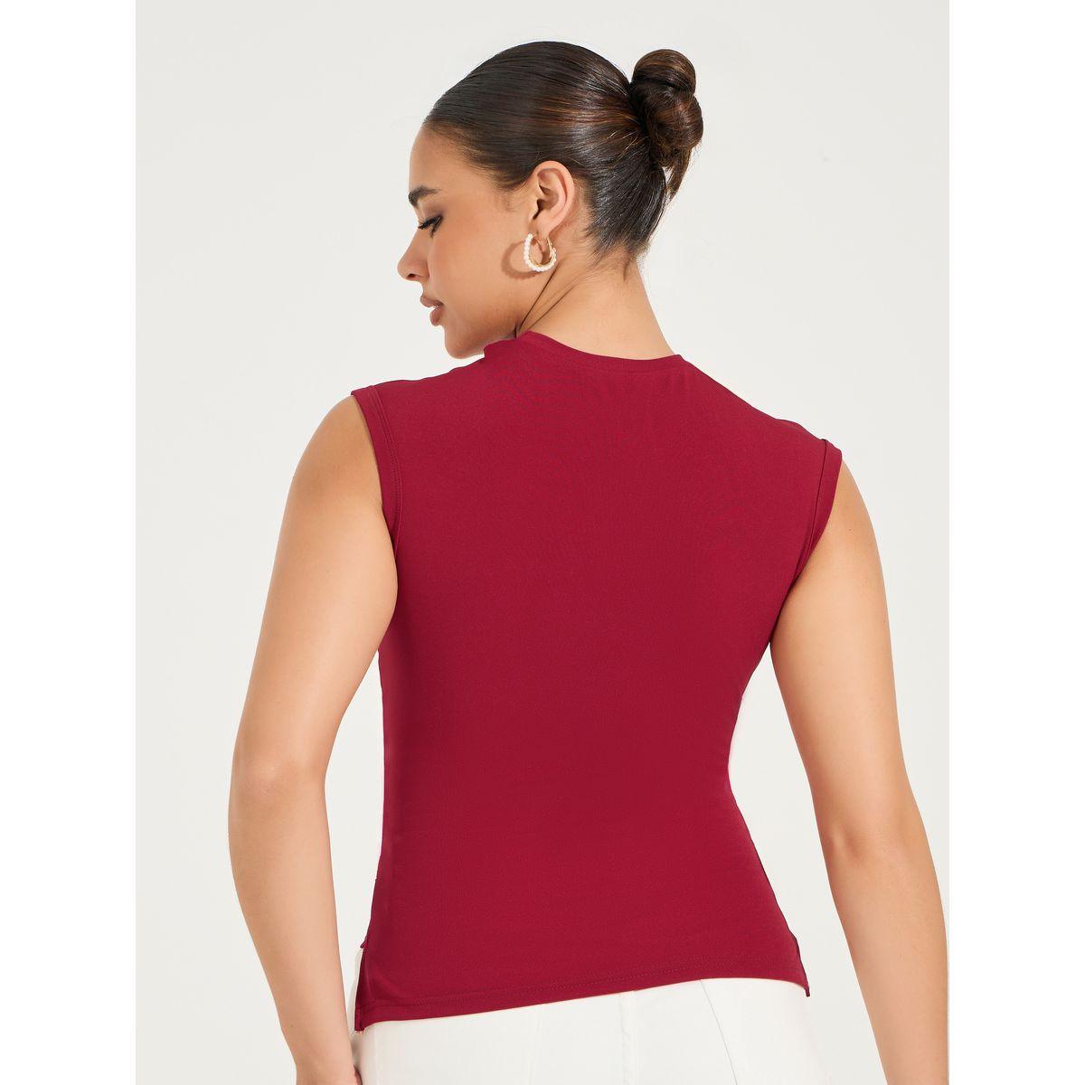 Styli Cross-Over Front Asymmetric Hem T-Shirt-women-clothing-tshirts-image-4