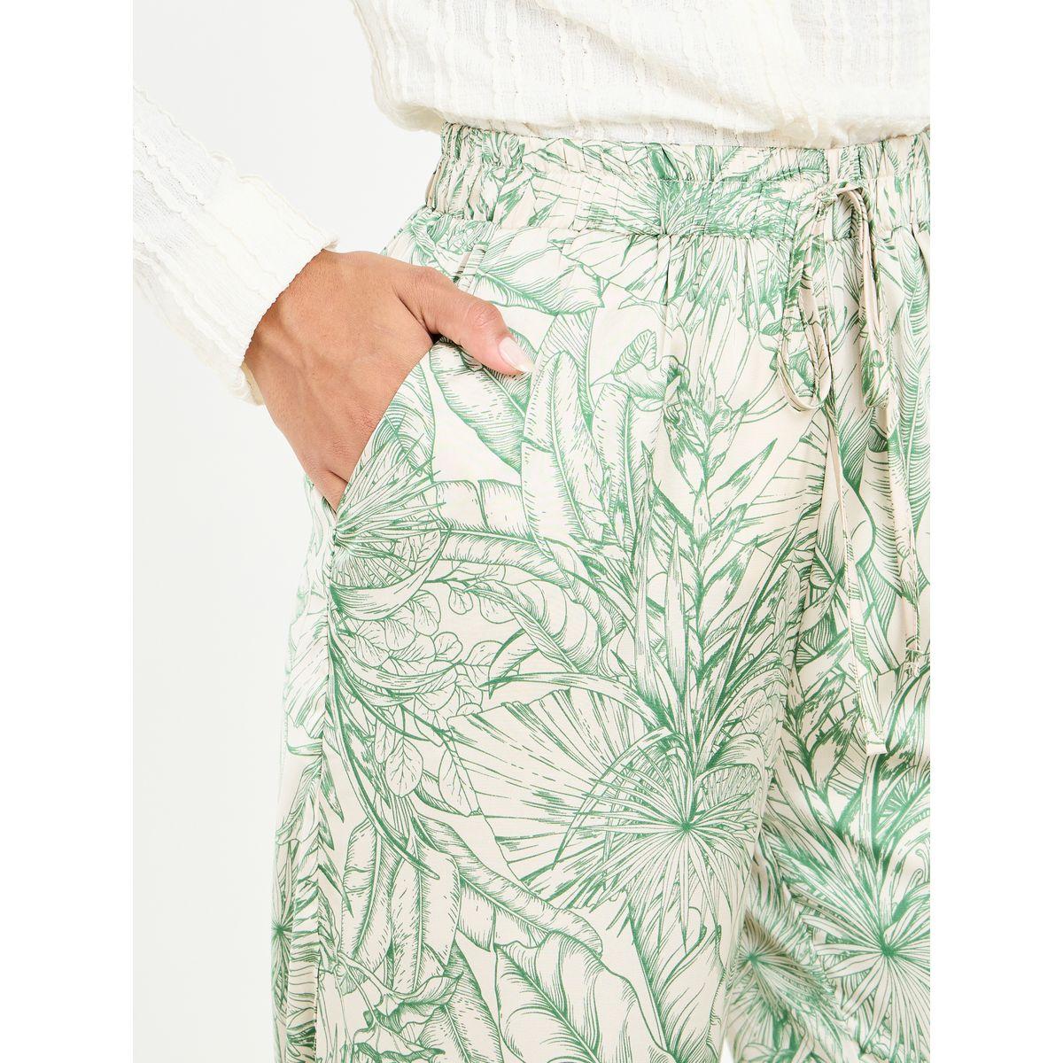 Styli Floral Palm Print Straight Fit Pant with Pocket Detail-women-clothing-bottoms-trousers-image-3