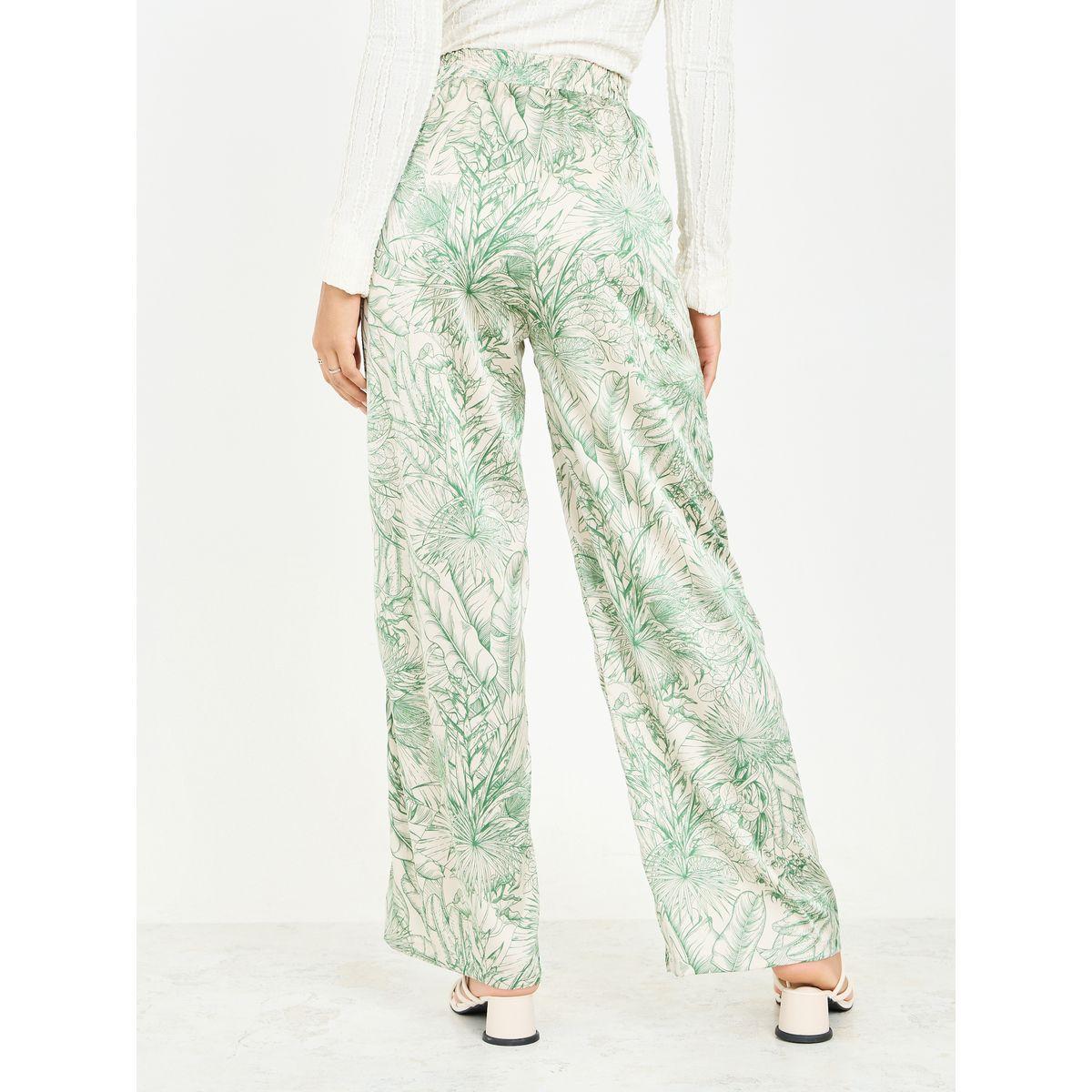 Styli Floral Palm Print Straight Fit Pant with Pocket Detail-women-clothing-bottoms-trousers-image-4