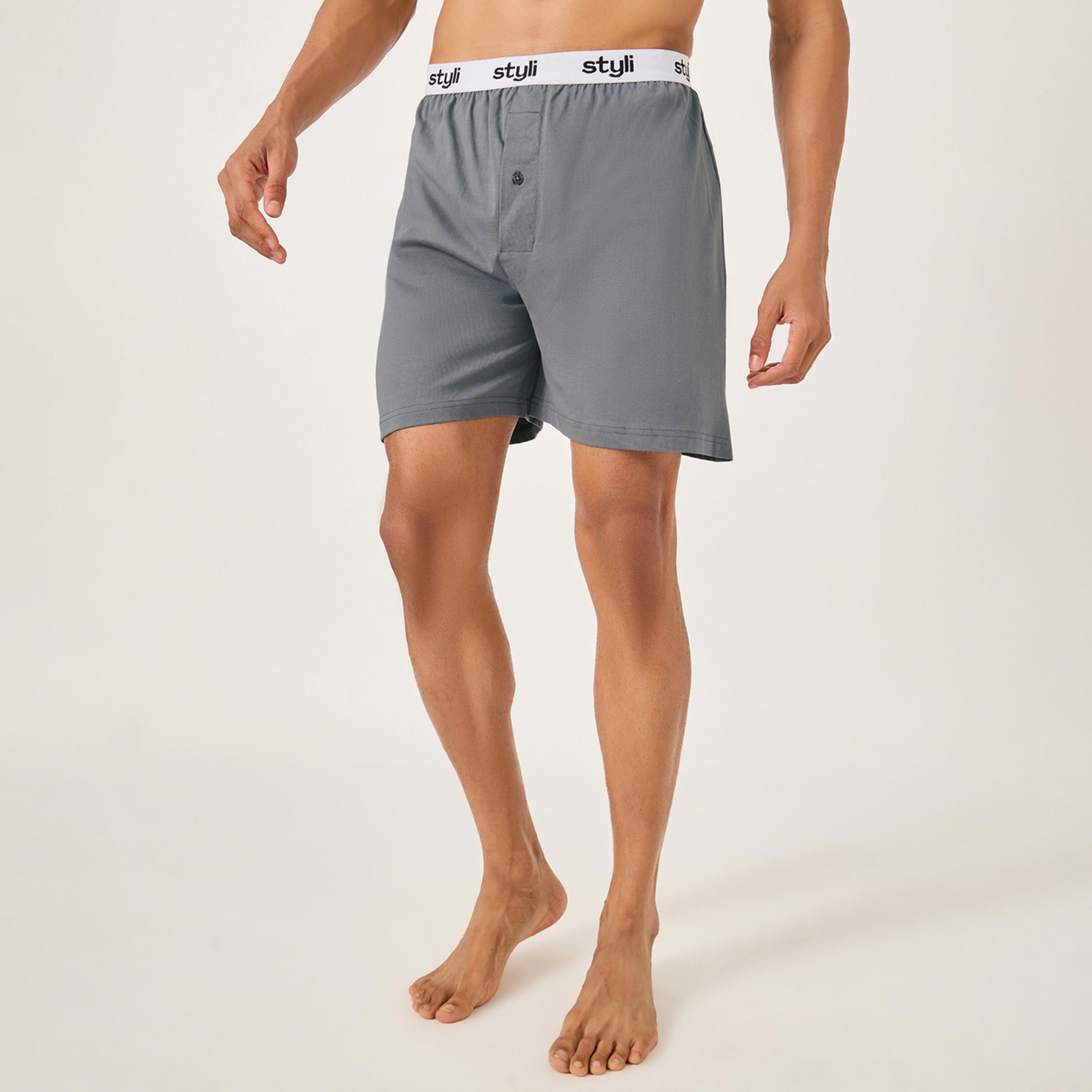 Styli Pack of 2 - Knitted Boxer With Elasticated Waistband-men-clothing-innerwear-underwear-image-6