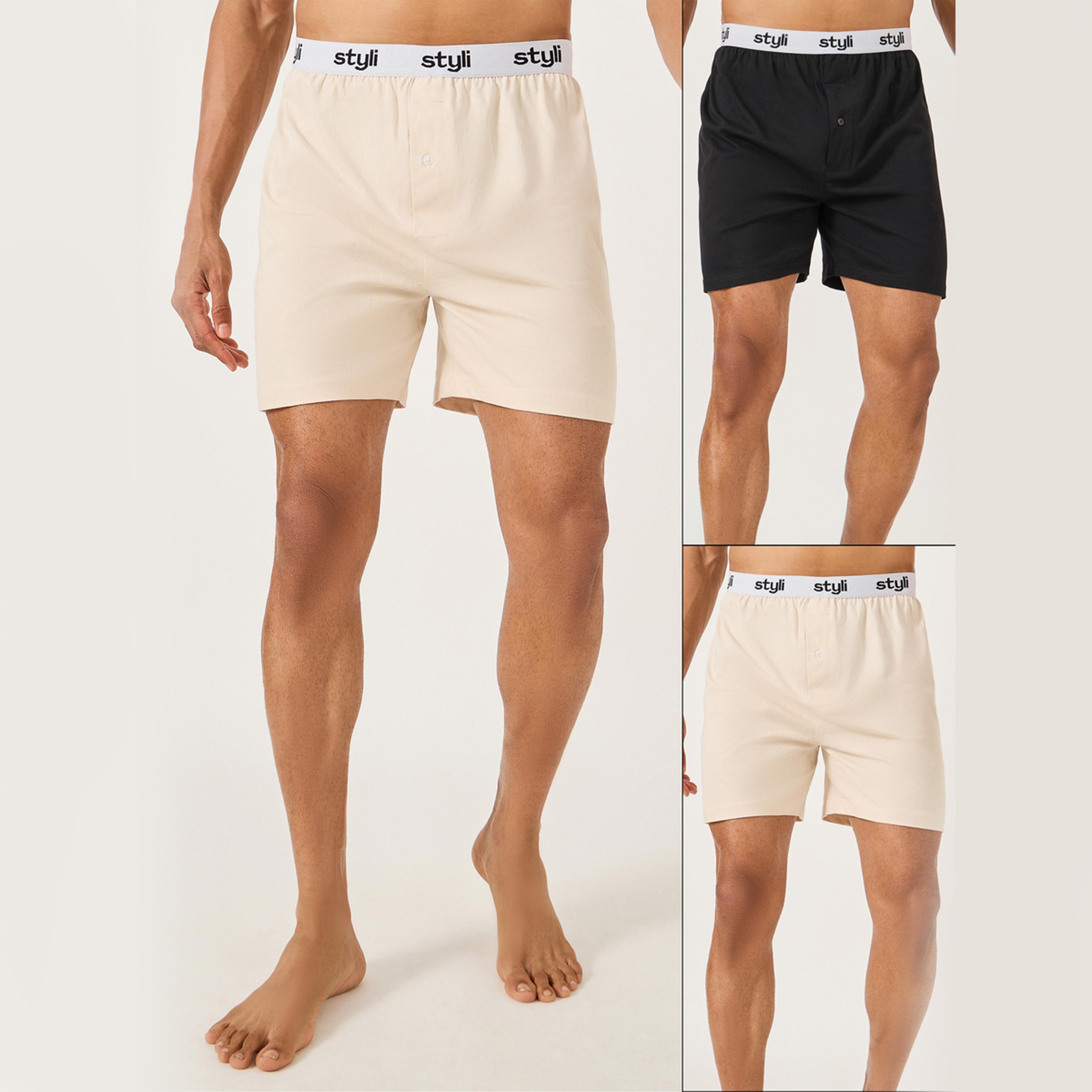 Styli Pack of 2 - Knitted Boxer With Elasticated Waistband-men-clothing-innerwear-underwear-image-1