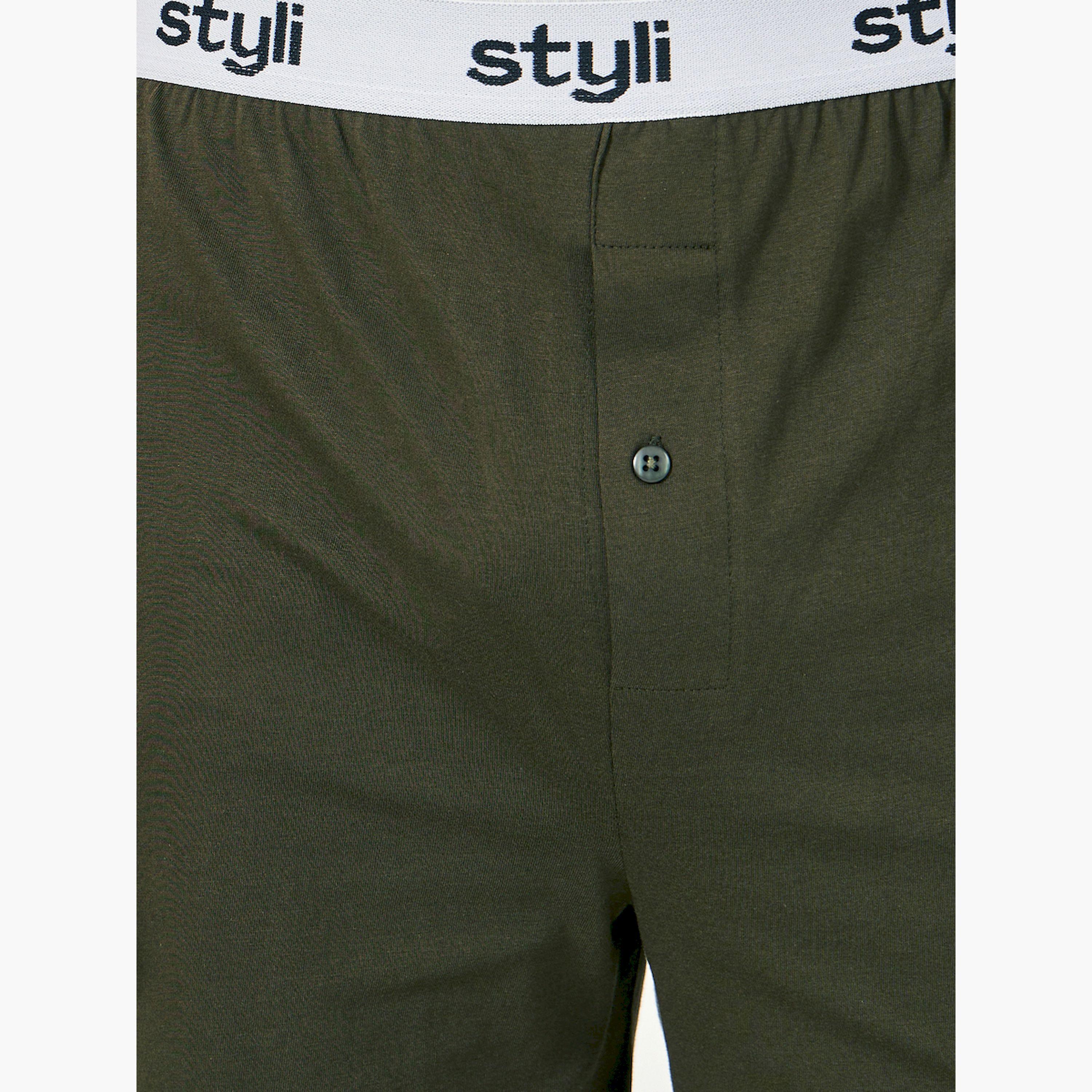 ستايلي - مجموعة من قطعتين - بوكسر محبوك بحزام خصر مطاطي-men-clothing-innerwear-underwear-image-3