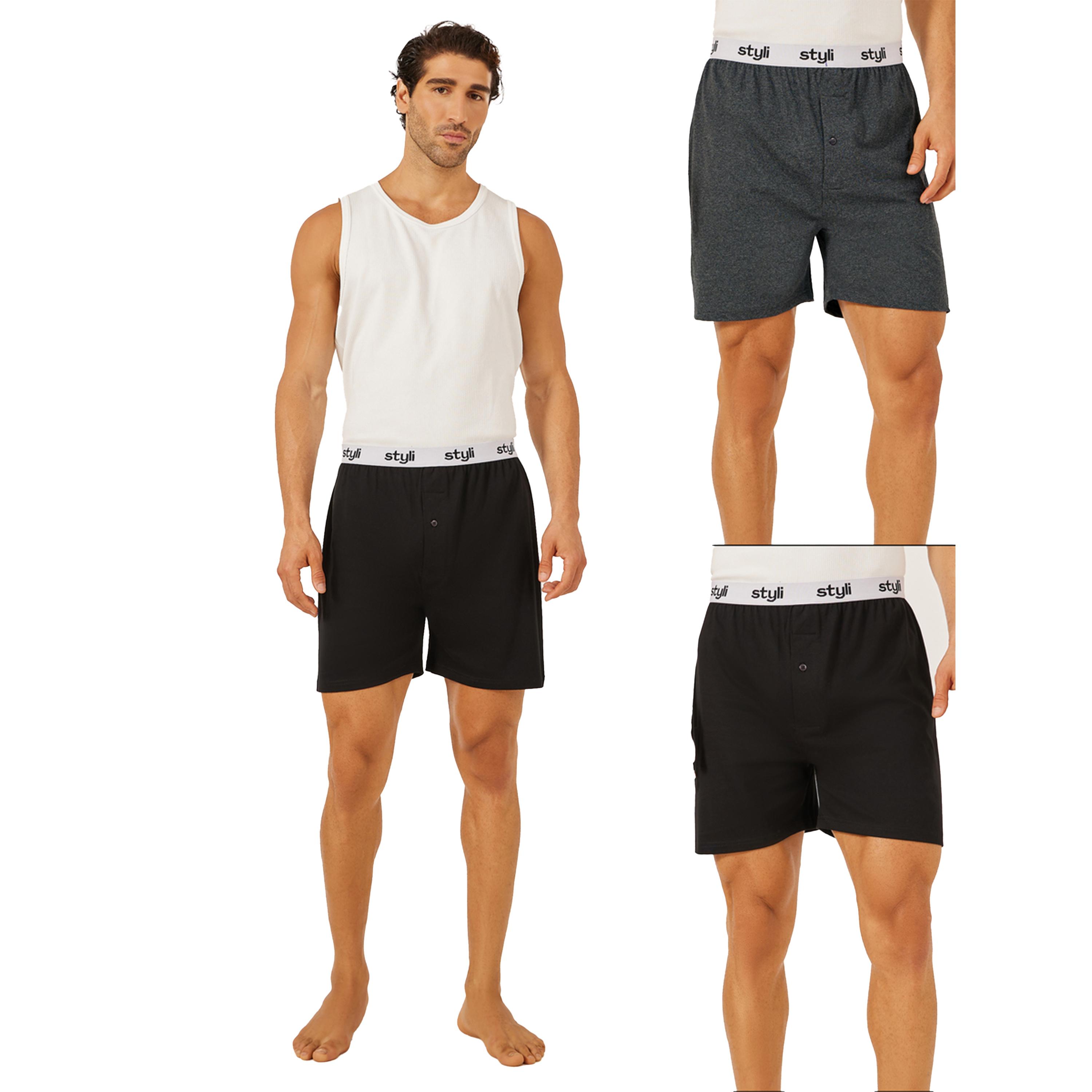Styli Pack of 2 - Knitted Boxer With Elasticated Waistband-men-clothing-innerwear-underwear-image-1