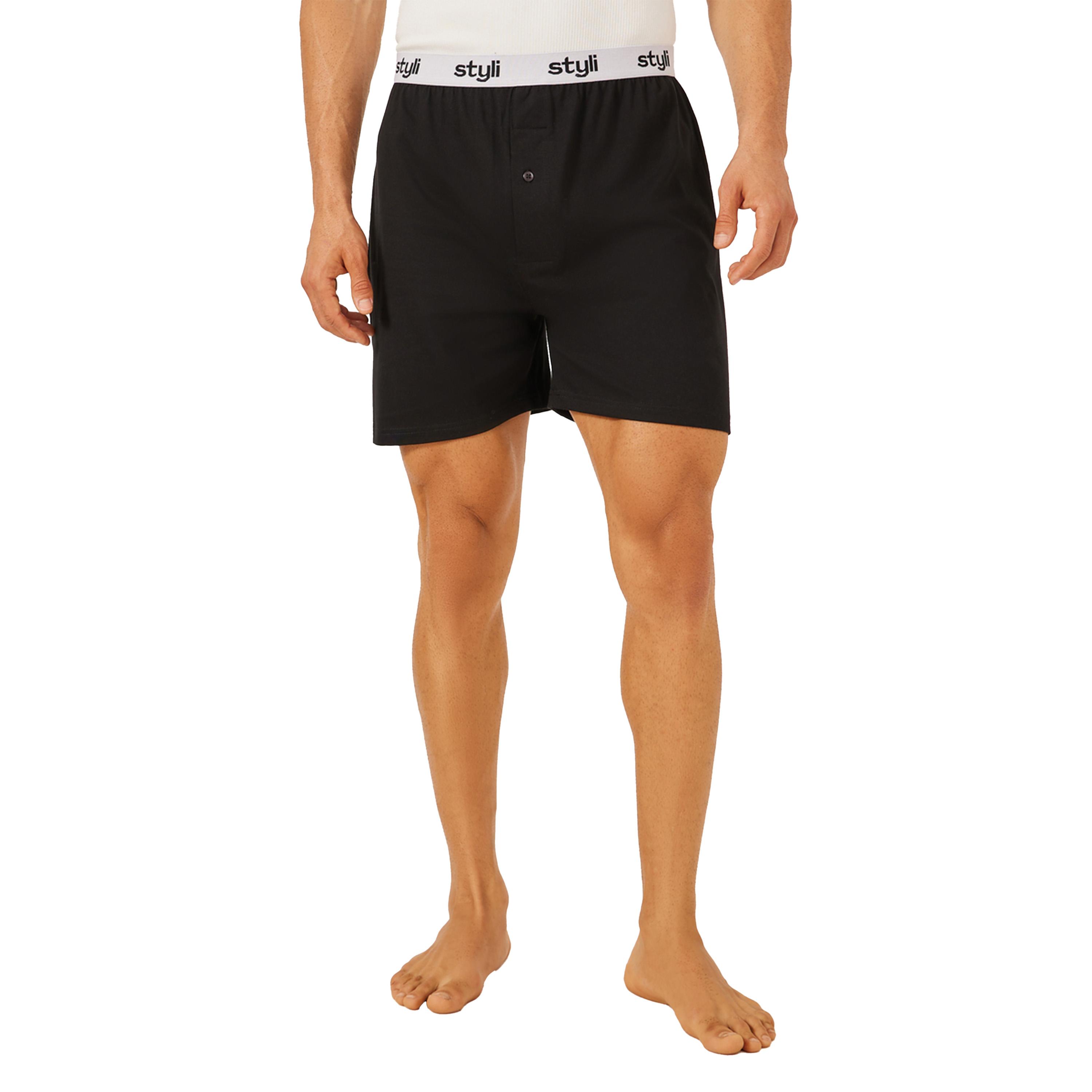 ستايلي - مجموعة من قطعتين - بوكسر محبوك بحزام خصر مطاطي-men-clothing-innerwear-underwear-image-2