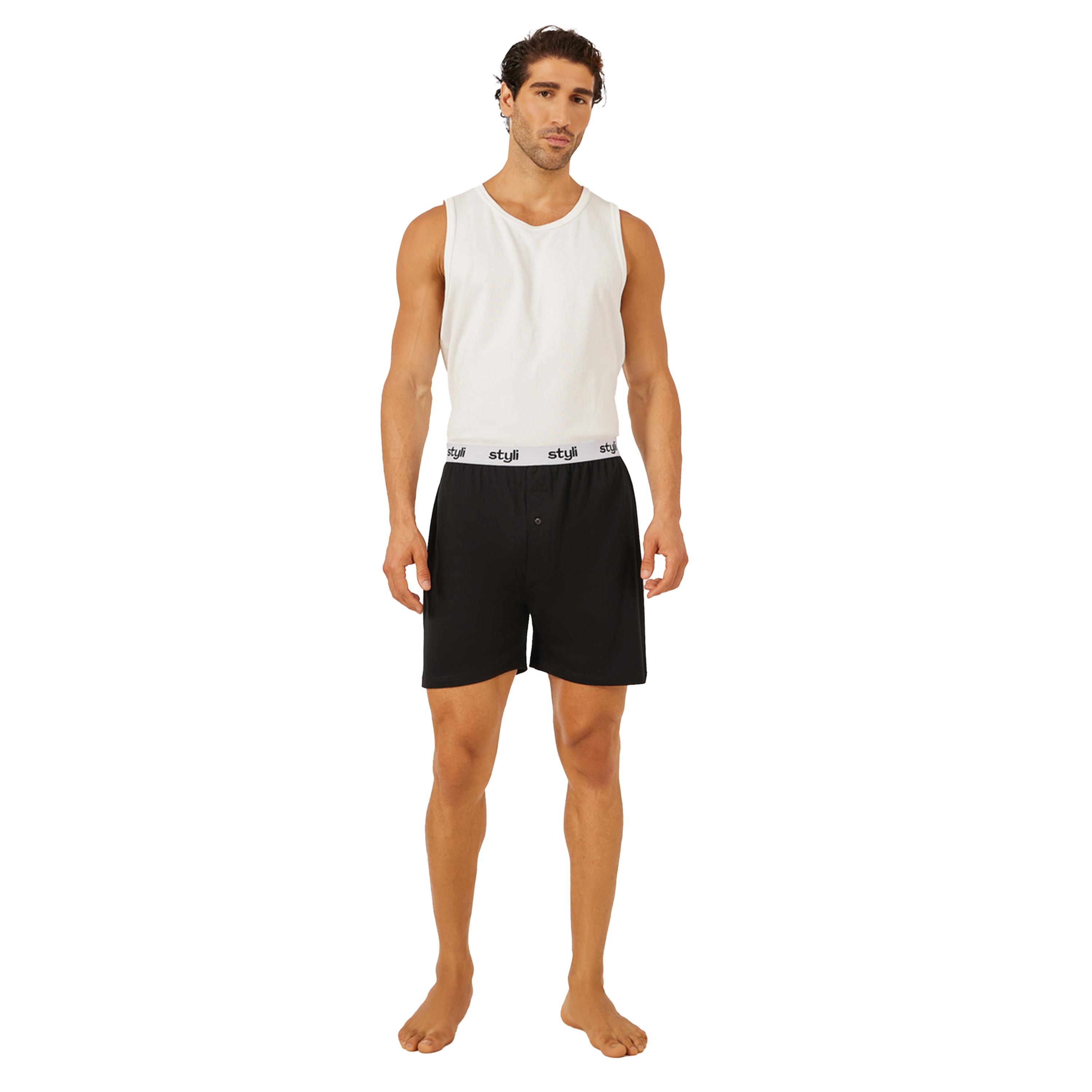 ستايلي - مجموعة من قطعتين - بوكسر محبوك بحزام خصر مطاطي-men-clothing-innerwear-underwear-image-4