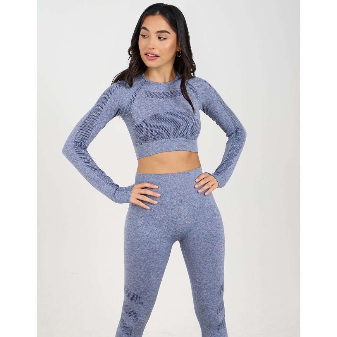 مجموعة من ( ليقنز + بلوزة قصيرة )-sports-women-clothing-trackpantsandtracksuits-image-2