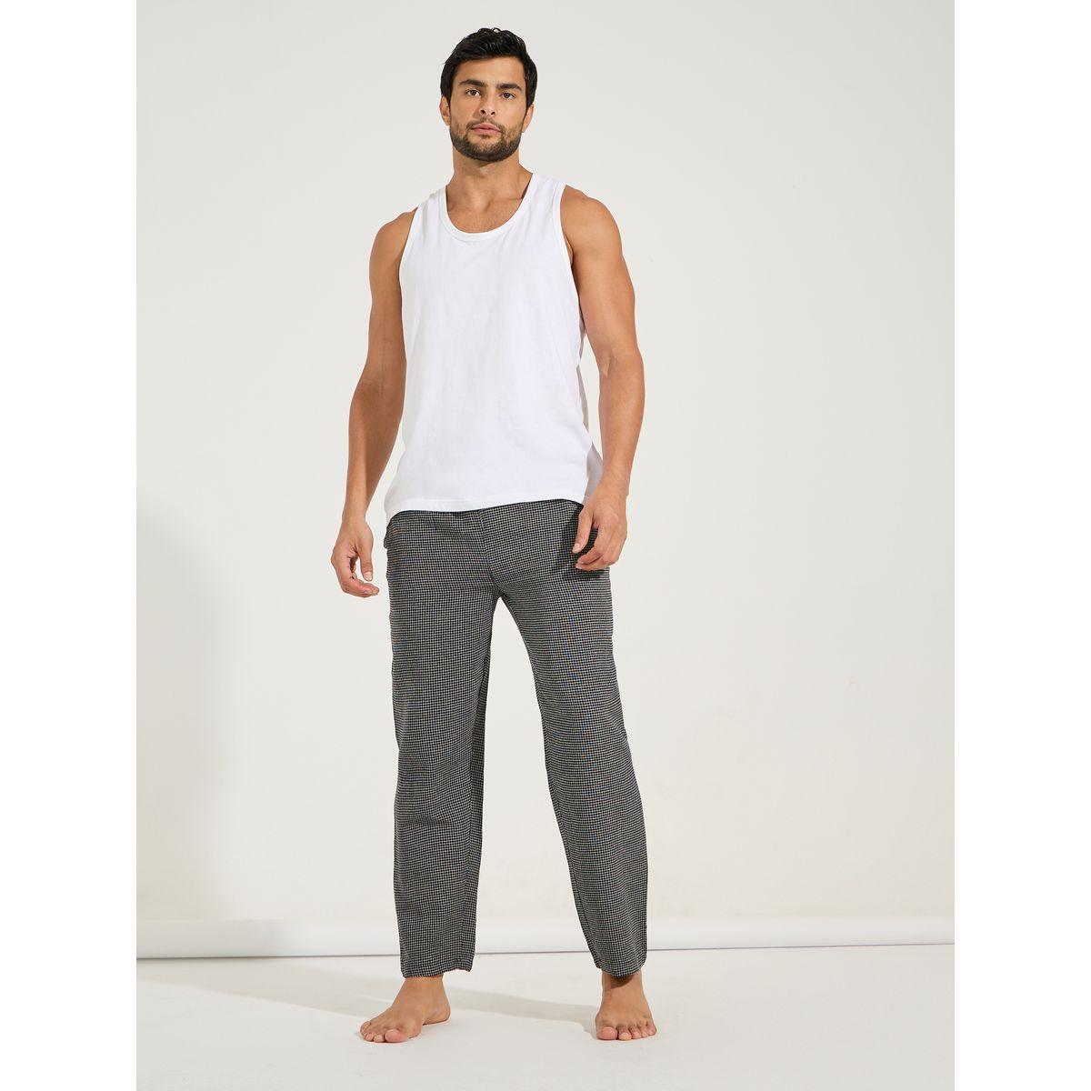 Styli Unwind Checkered Woven Straight Pyjama with Drawstrings-men-clothing-nightwear-pyjamaandshorts-image-2