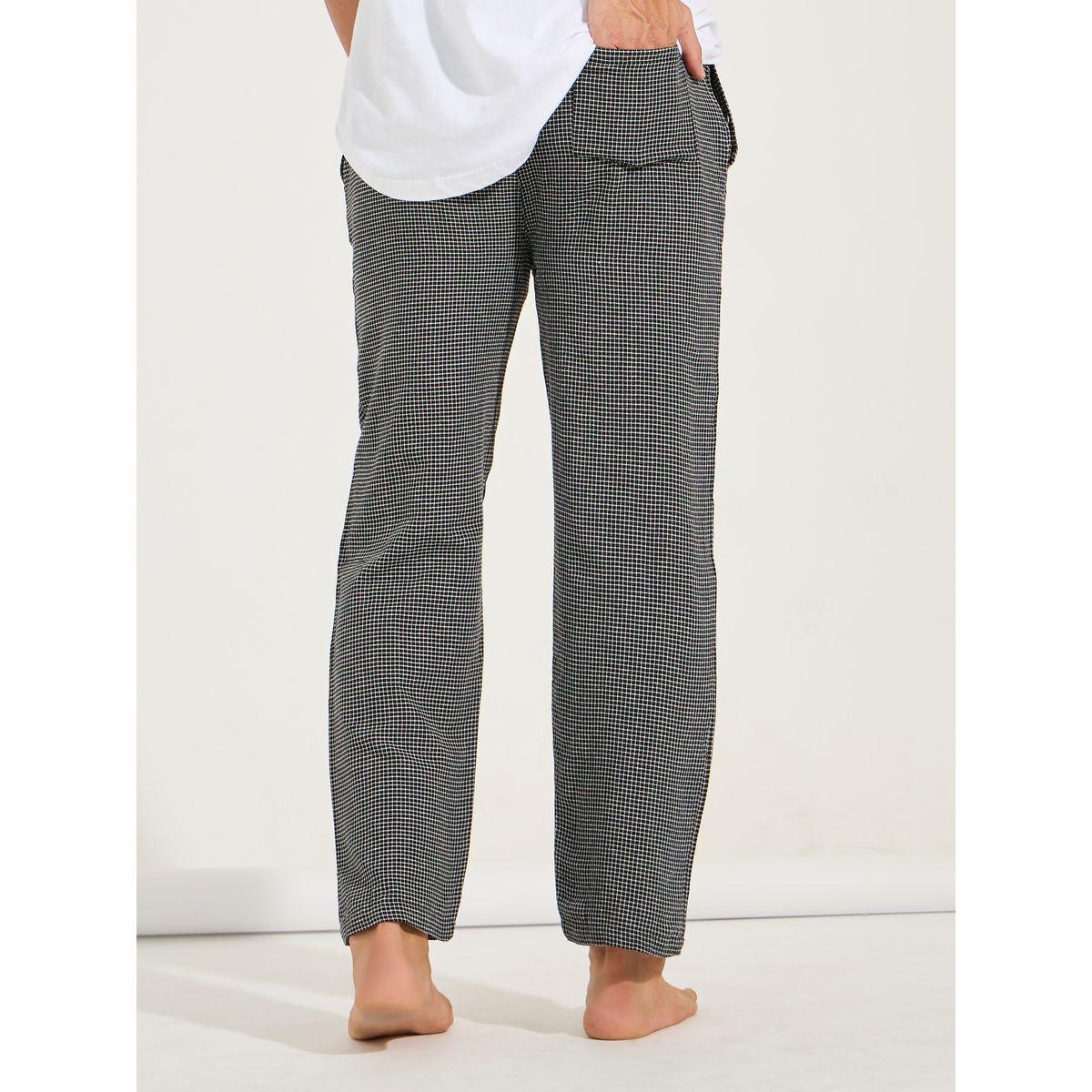 بنطال بيجاما منسوج بطبعة مربعات واربطة-men-clothing-nightwear-pyjamaandshorts-image-4