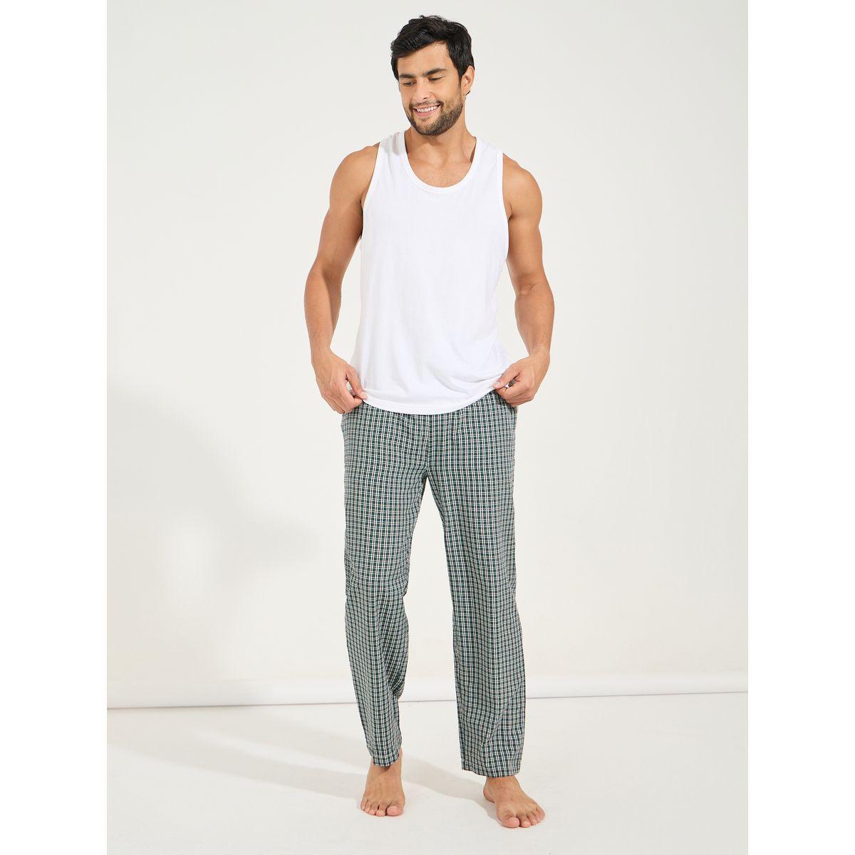 Styli Unwind Checkered Woven Straight Pyjama with Drawstrings-men-clothing-nightwear-pyjamaandshorts-image-2