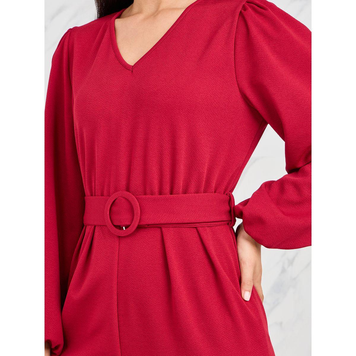 Styli Textured Knit Belted Wide Leg Jumpsuit-women-clothing-jumpsuits-image-3